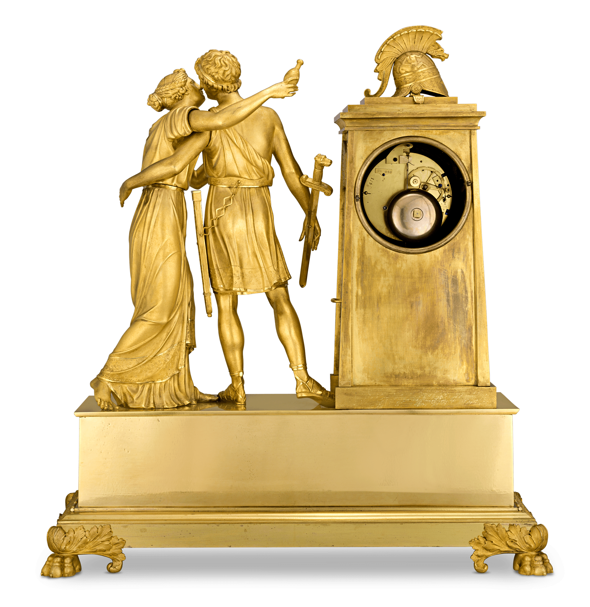 Odysseus and Theseus French Empire Mantle Clock by André Antoine Ravrio