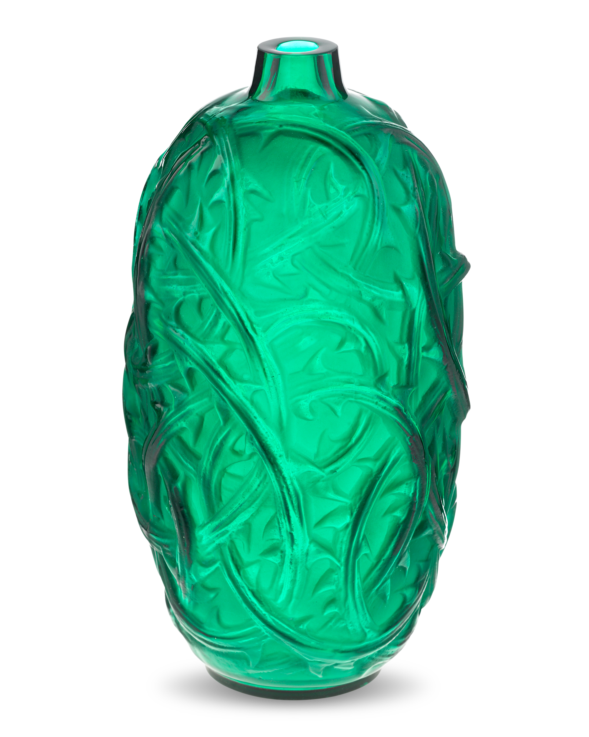 Green Ronces Vase by René Lalique