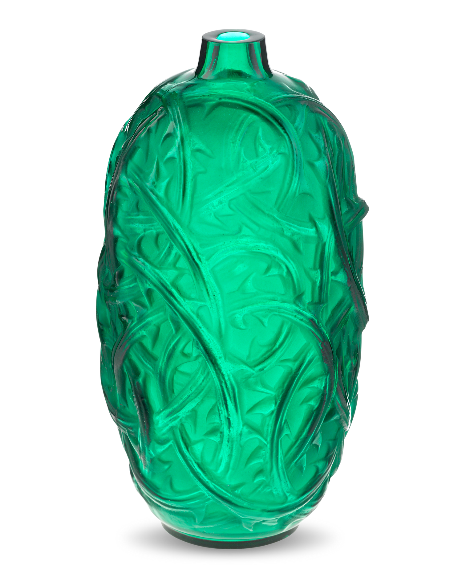 Green Ronces Vase by René Lalique