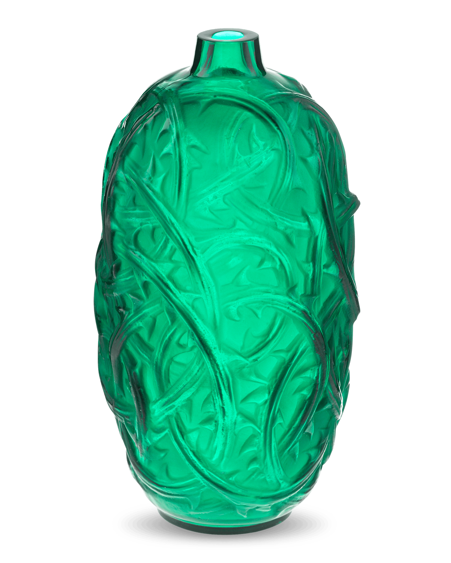 Green Ronces Vase by René Lalique