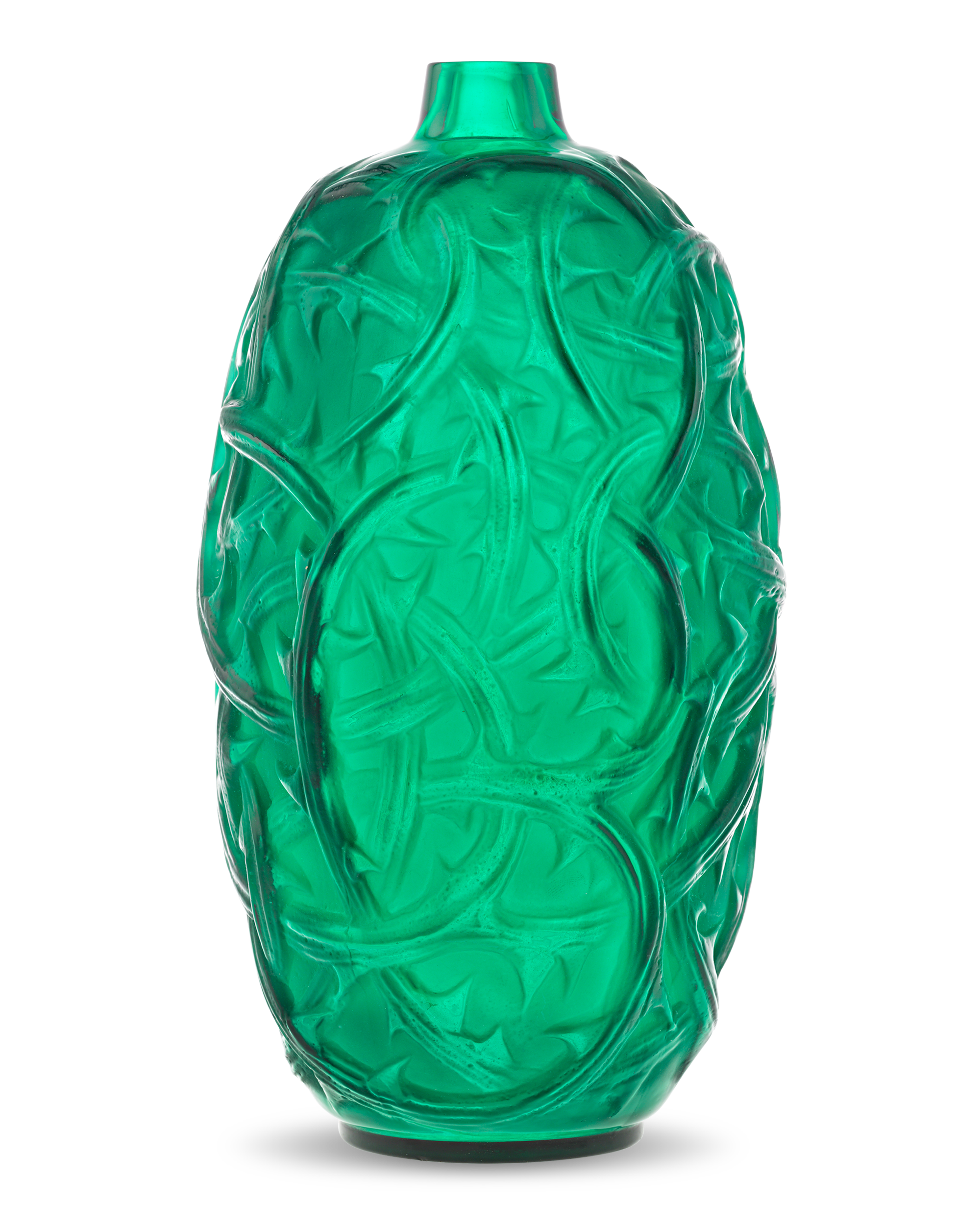 Green Ronces Vase by René Lalique