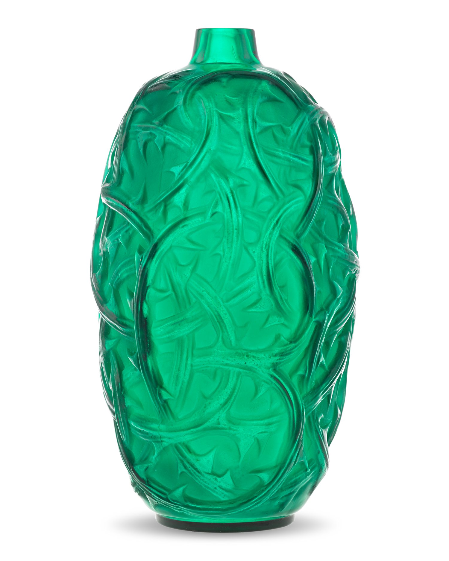 Green Ronces Vase by René Lalique