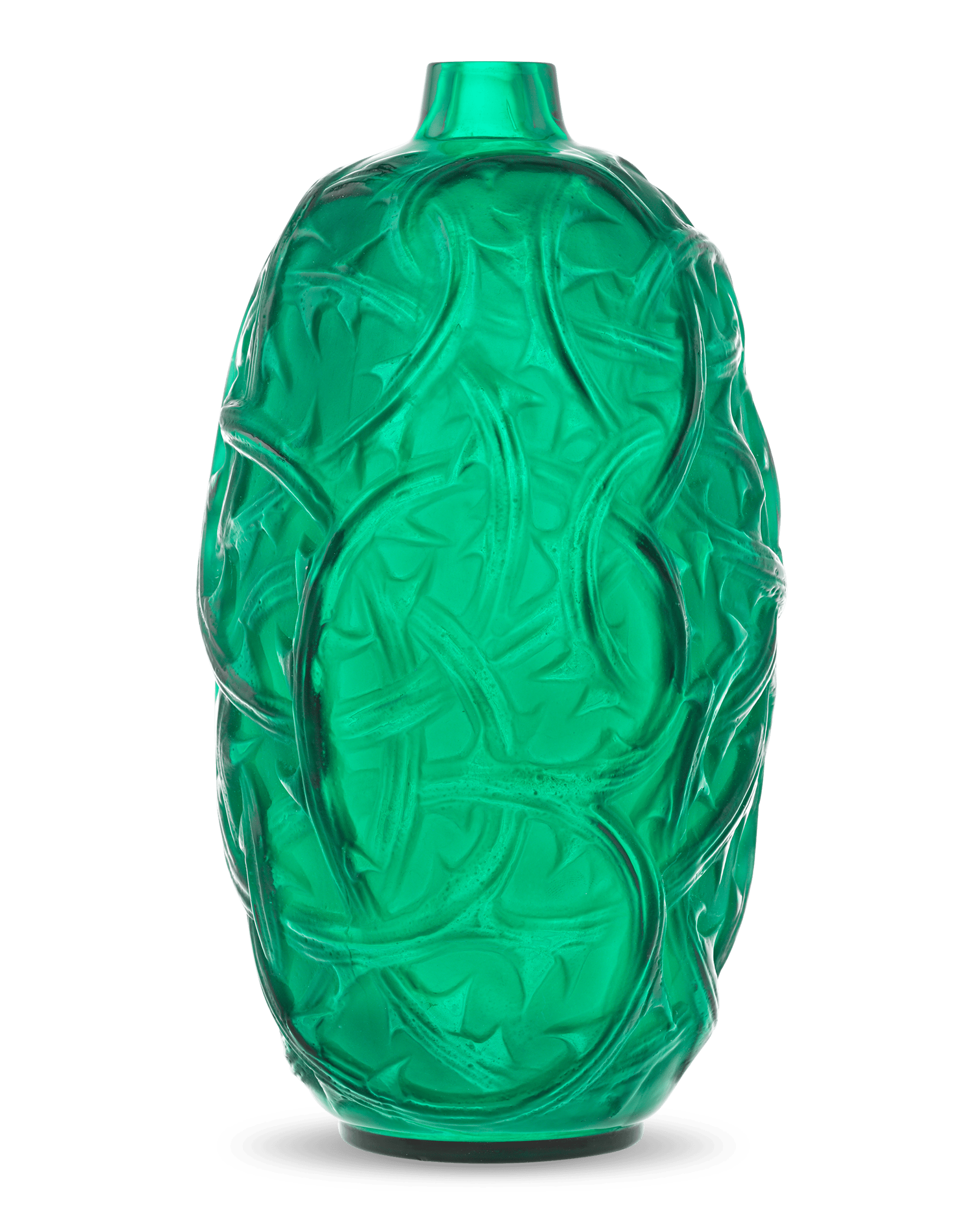 Green Ronces Vase by René Lalique | M.S. Rau