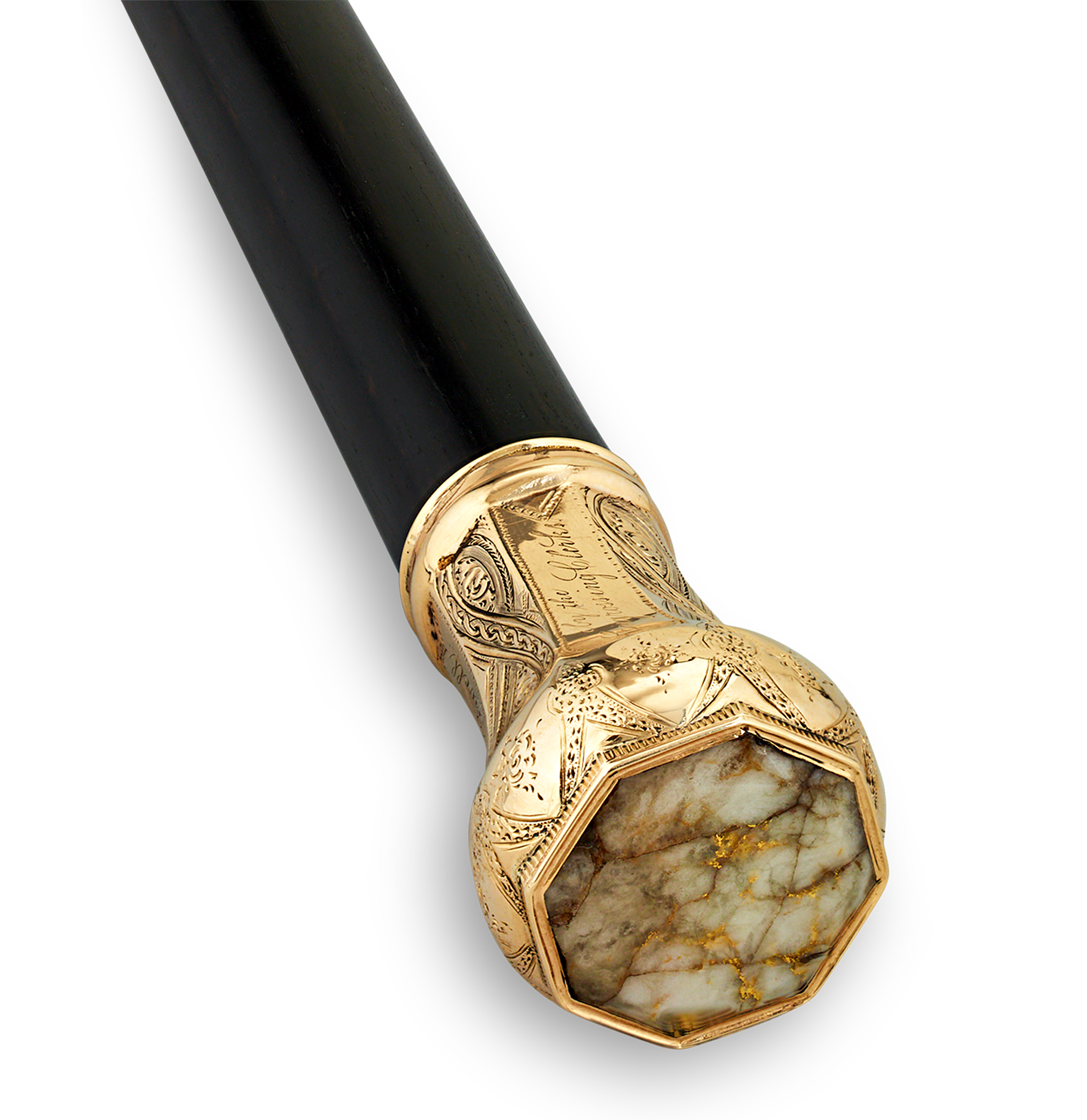 Californian Gold-Bearing Quartz Presentation Cane