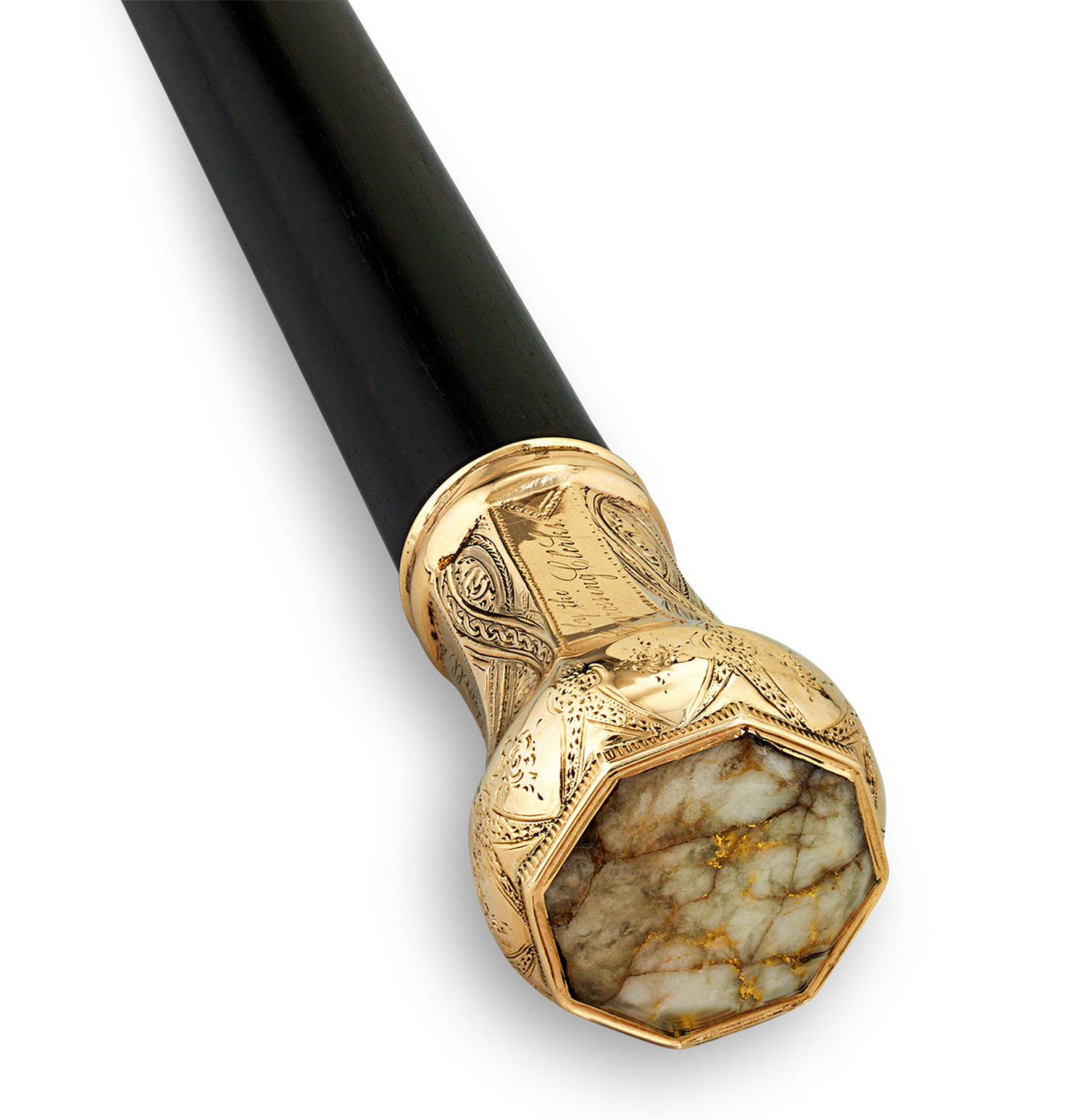 Californian Gold-Bearing Quartz Presentation Cane