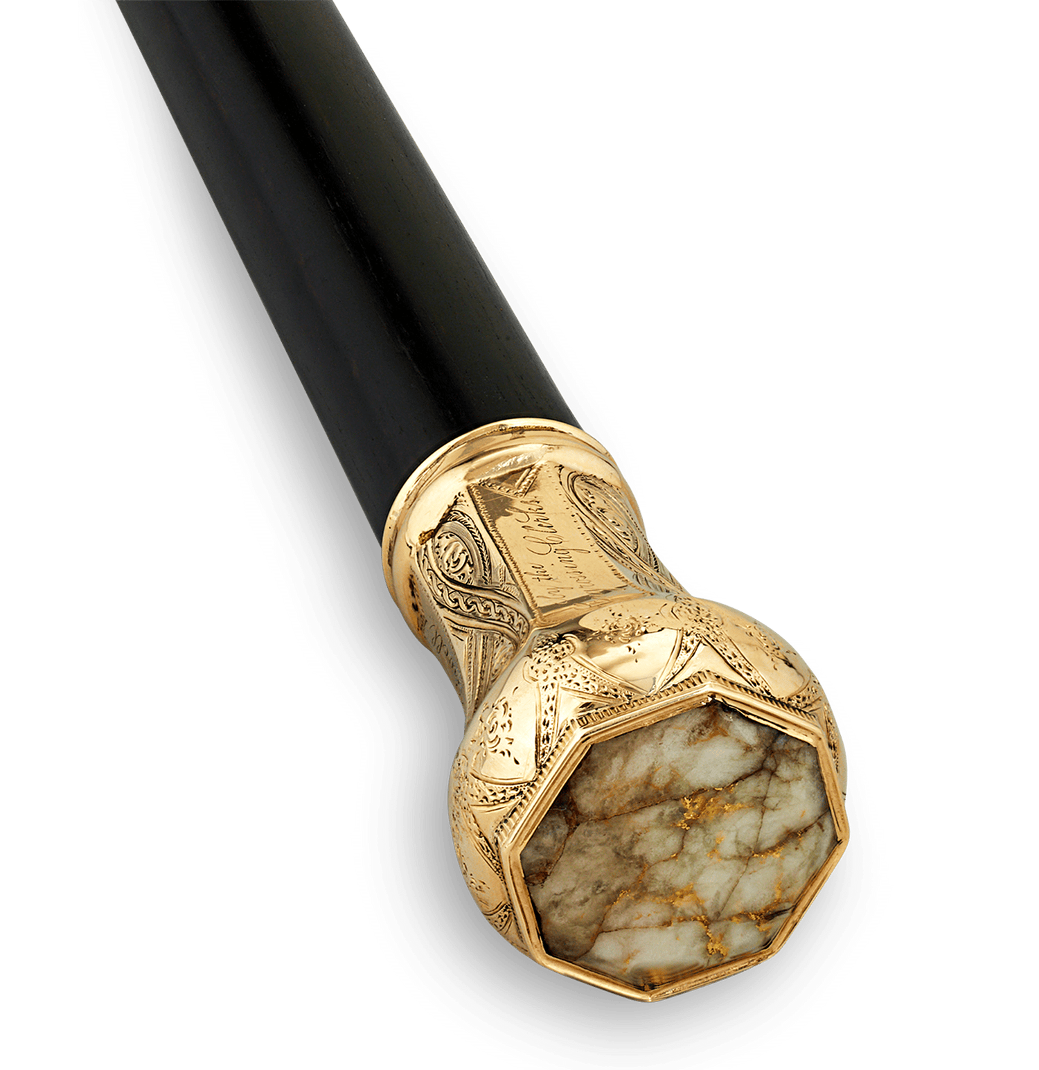 Californian Gold-Bearing Quartz Presentation Cane