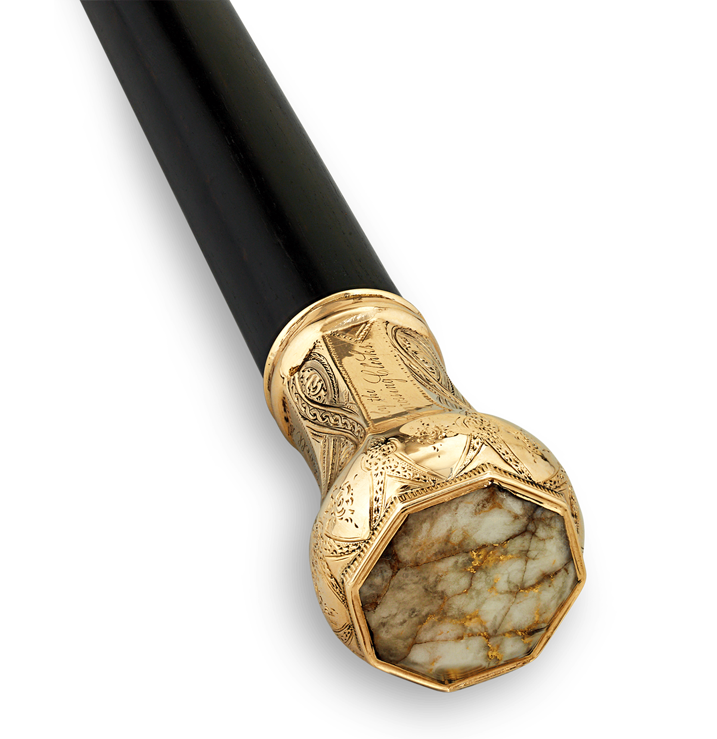 Californian Gold-Bearing Quartz Presentation Cane
