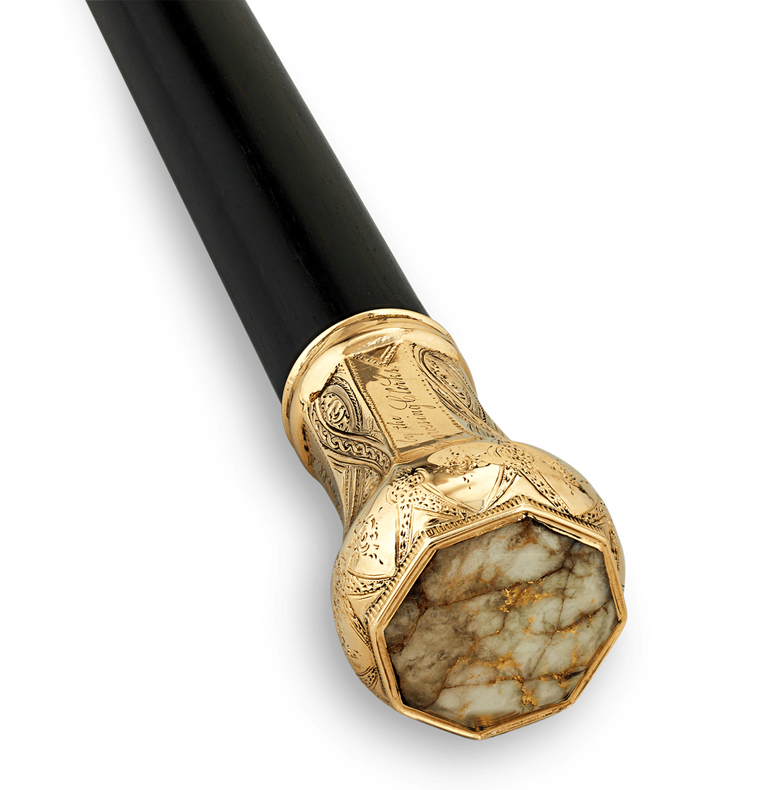 Californian Gold-Bearing Quartz Presentation Cane
