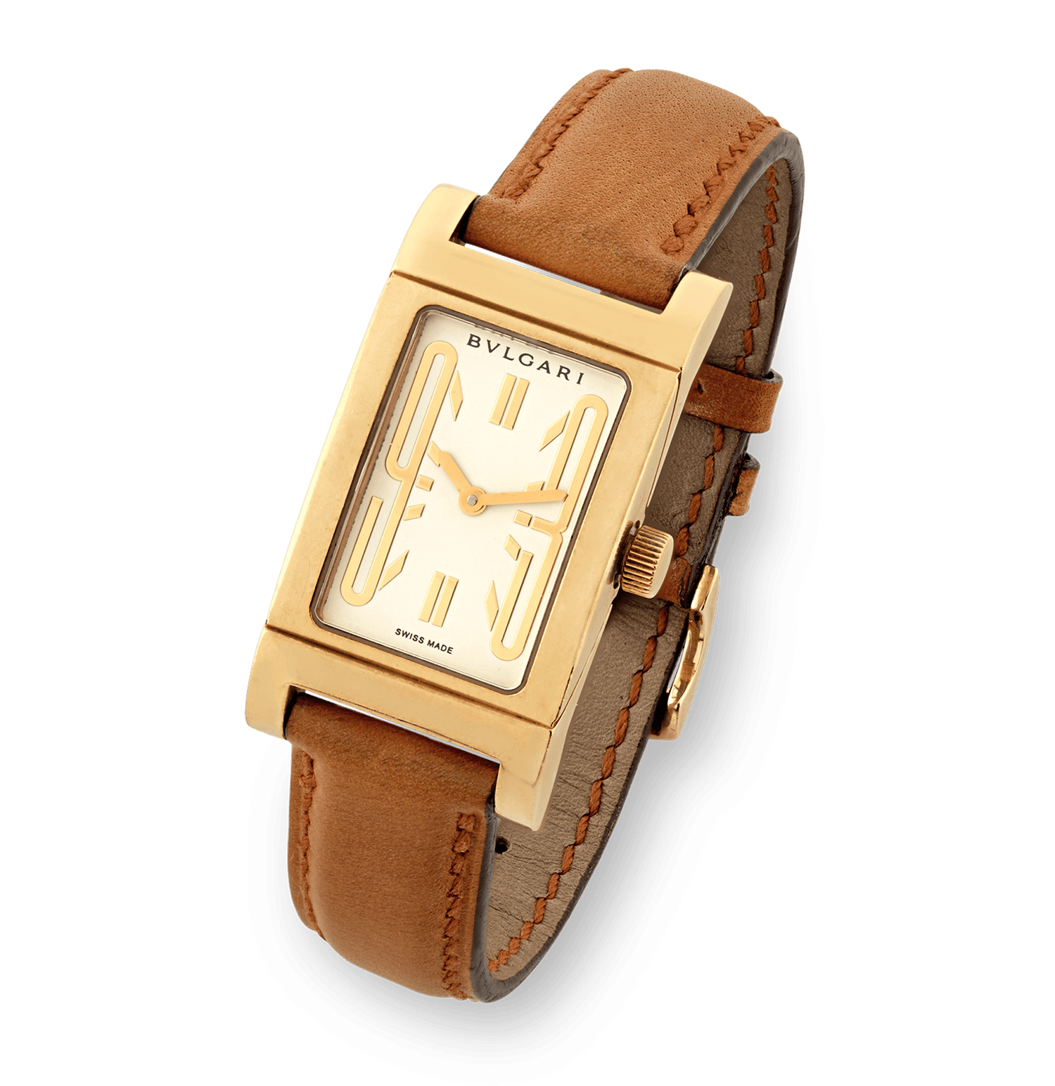 Bulgari Rettangolo 18K Yellow Gold Watch