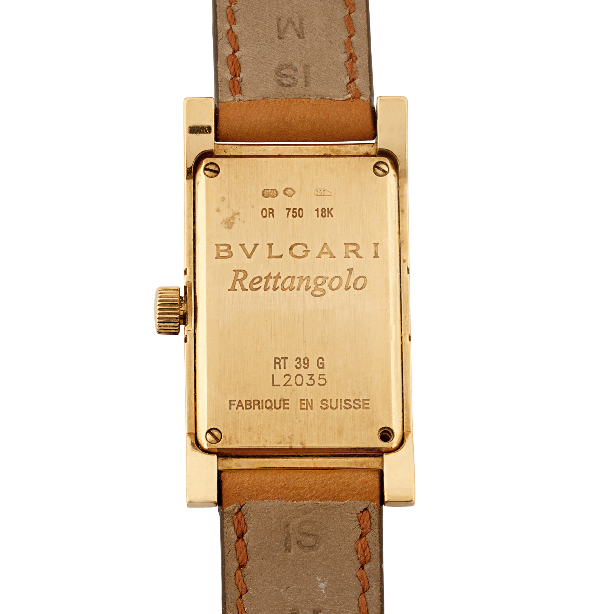 Bulgari Rettangolo 18K Yellow Gold Watch