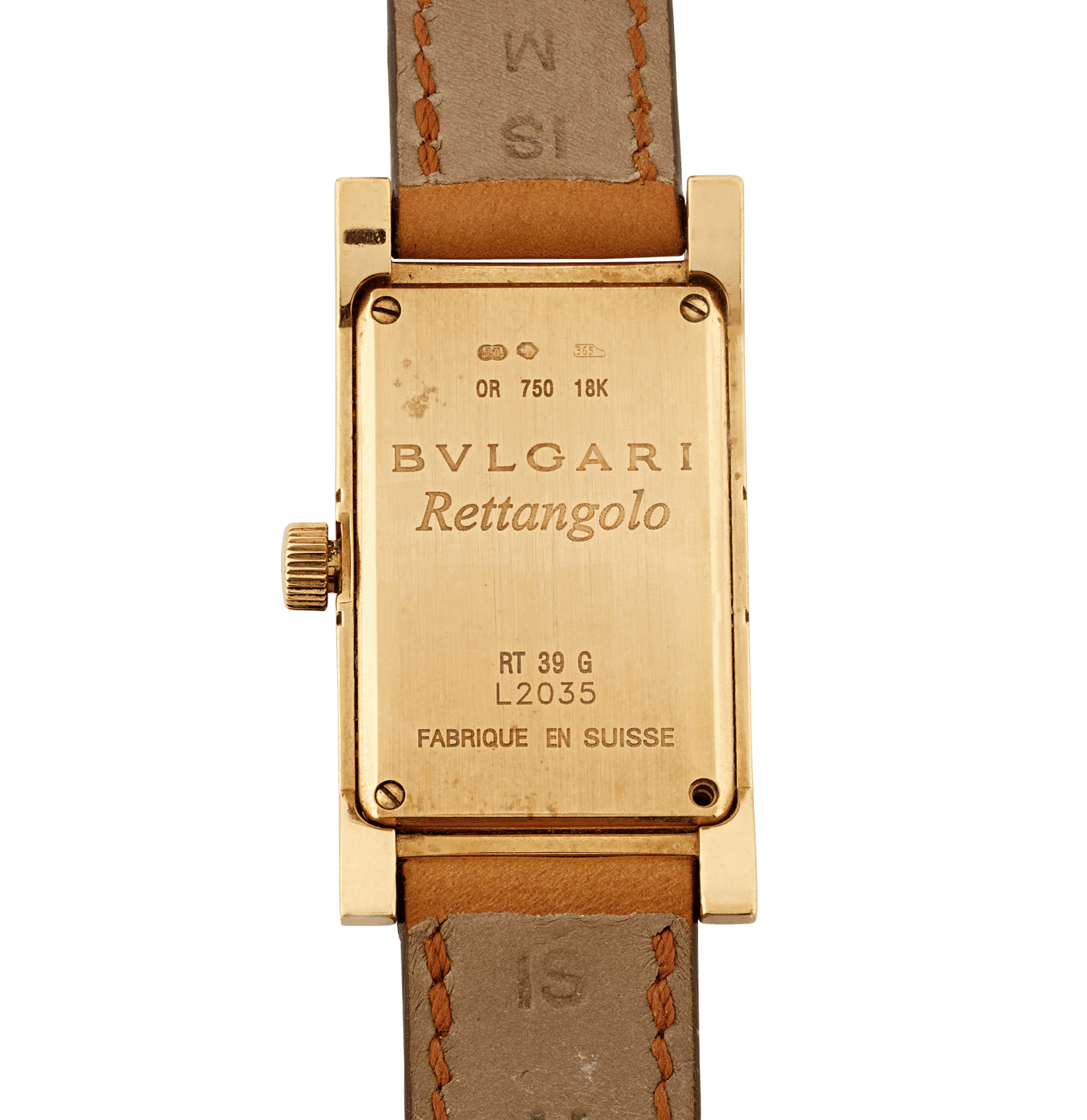 Bulgari Rettangolo 18K Yellow Gold Watch