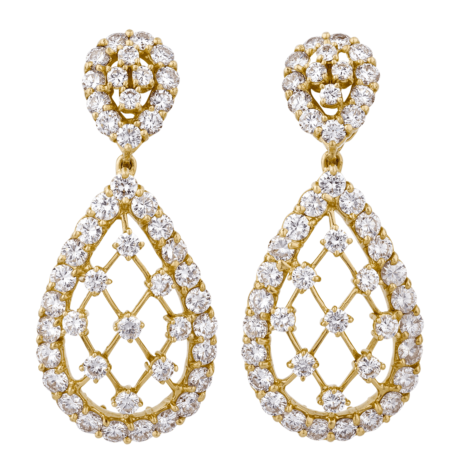 Diamond Net Earrings, 6.25 Carats