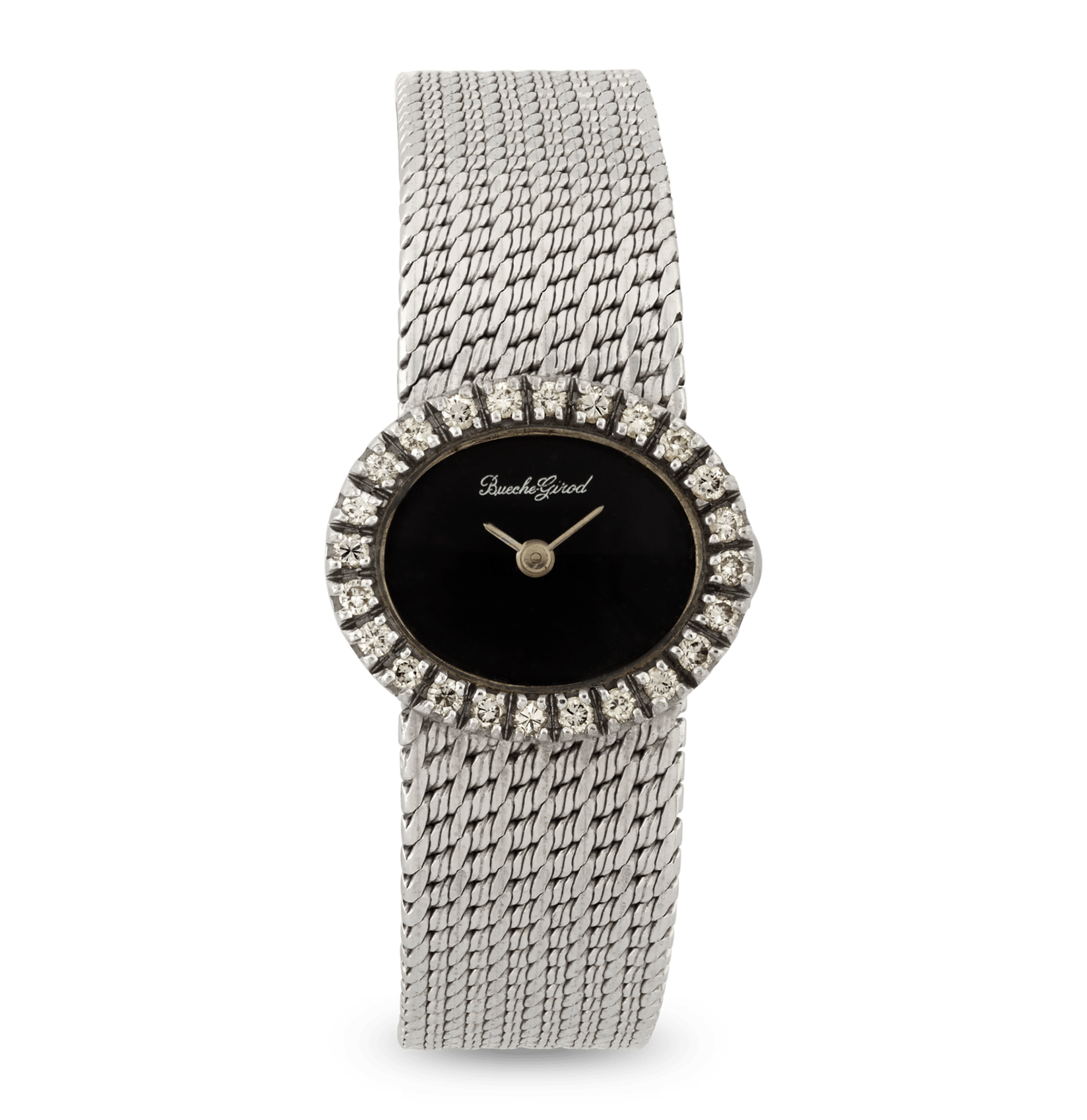 Bueche Girod 18K White Gold and Diamond Watch