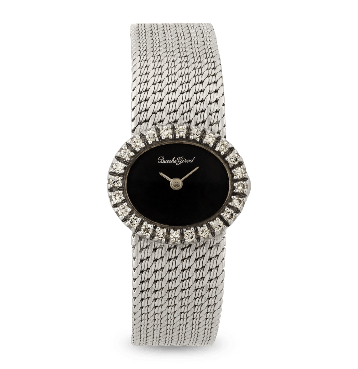 Bueche Girod 18K White Gold and Diamond Watch