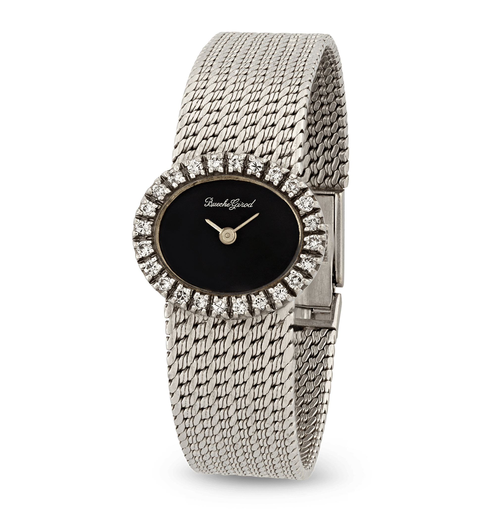 Bueche Girod 18K White Gold and Diamond Watch