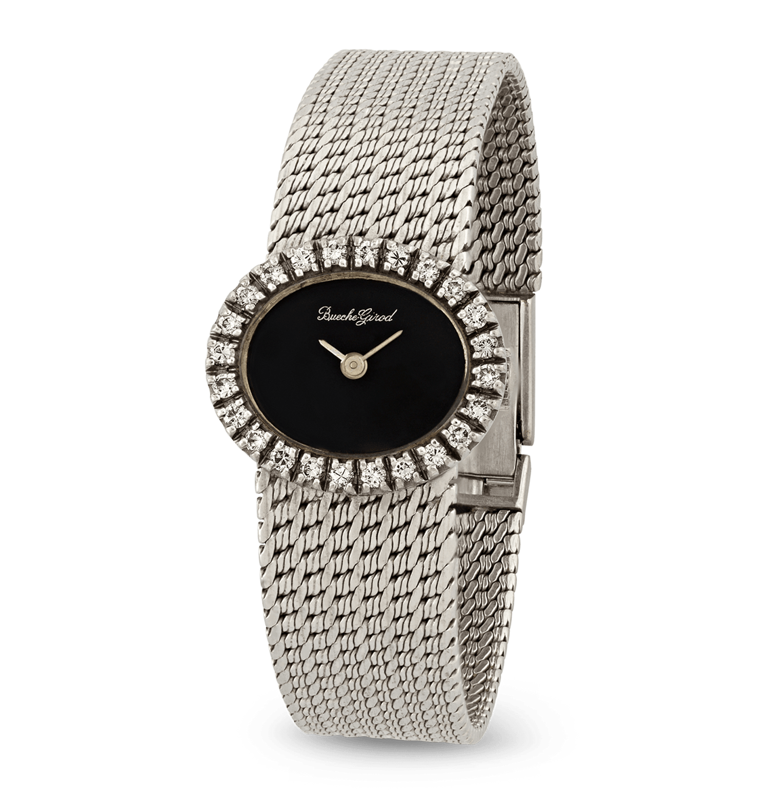 Bueche Girod 18K White Gold and Diamond Watch