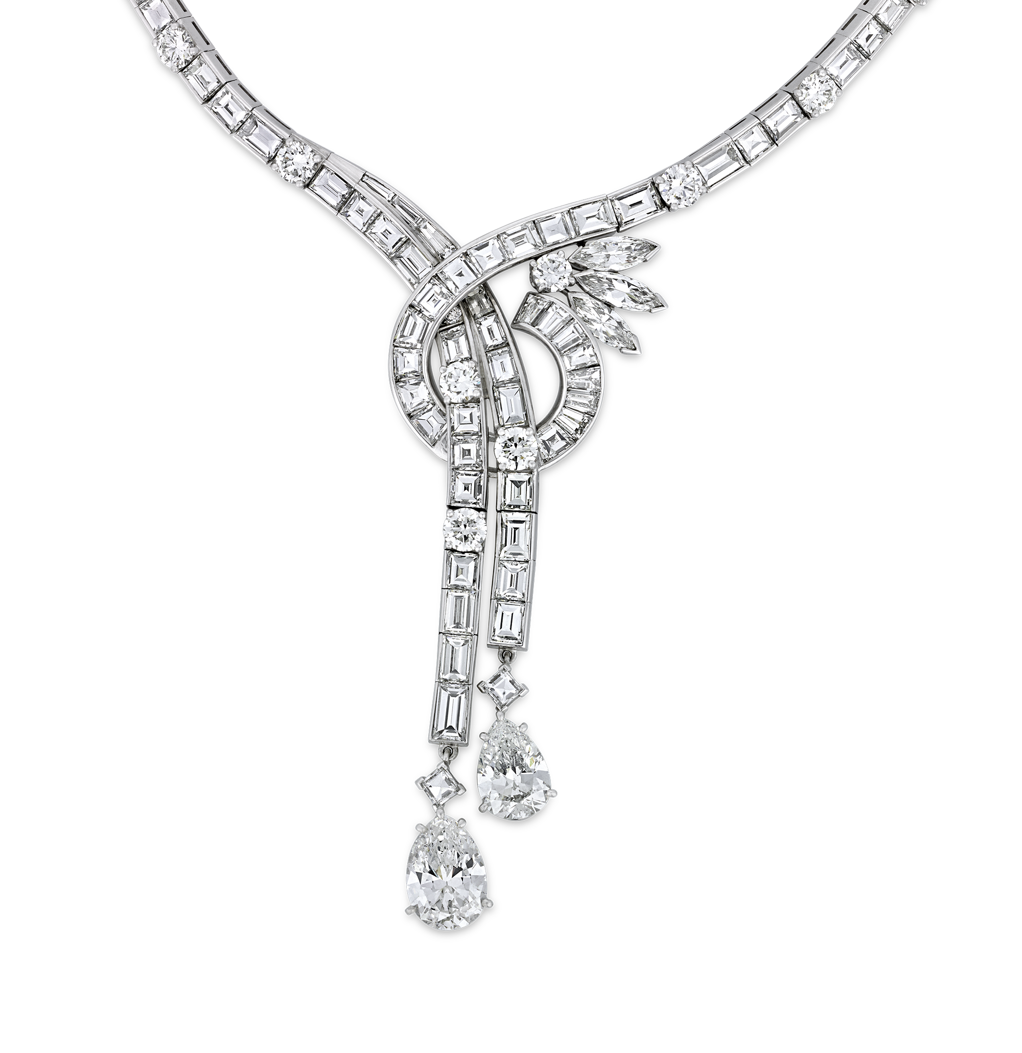 Diamond Lariat Necklace, 36.77 Carats