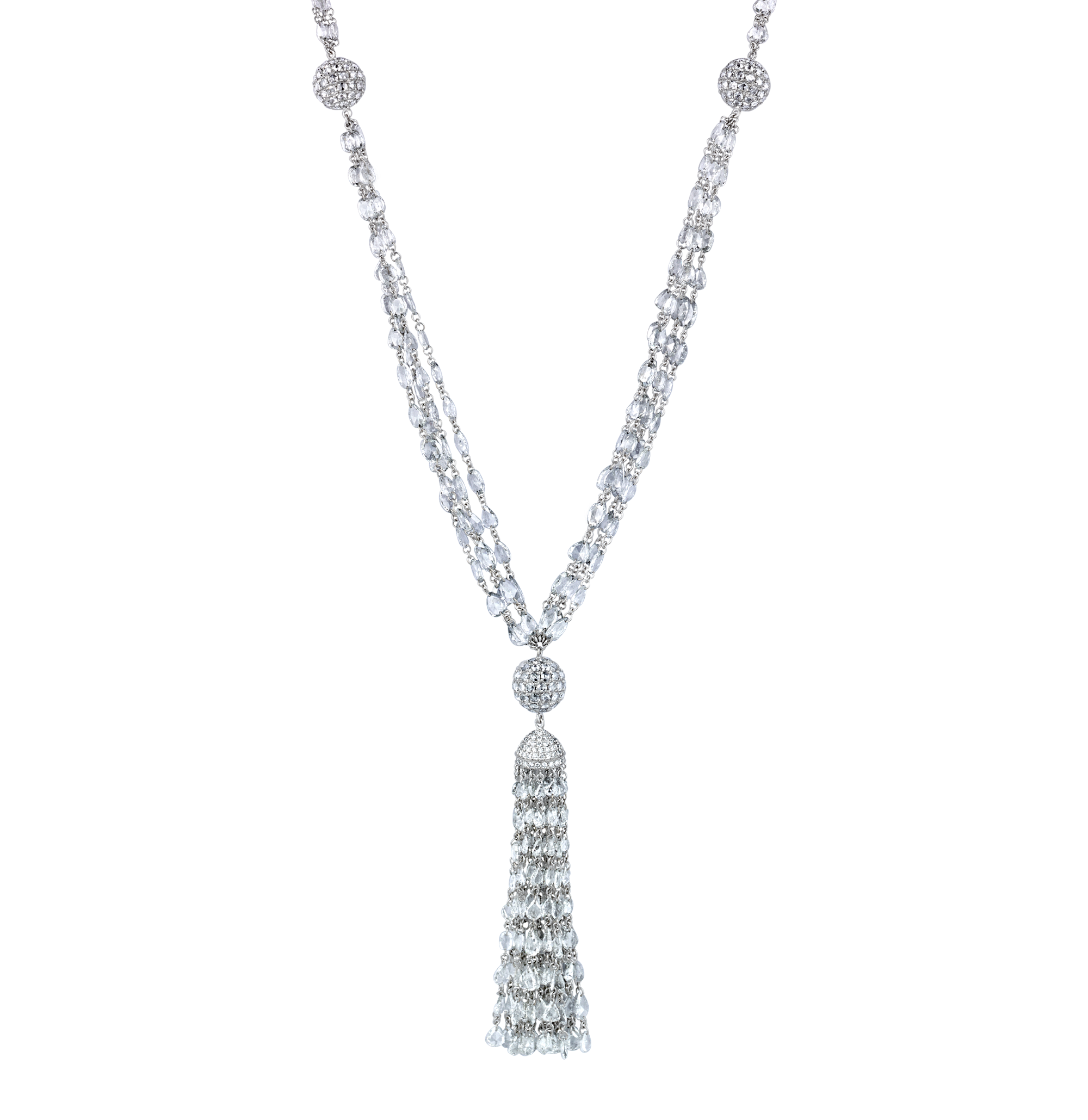 Diamond Tassel Necklace, 53.94 carats