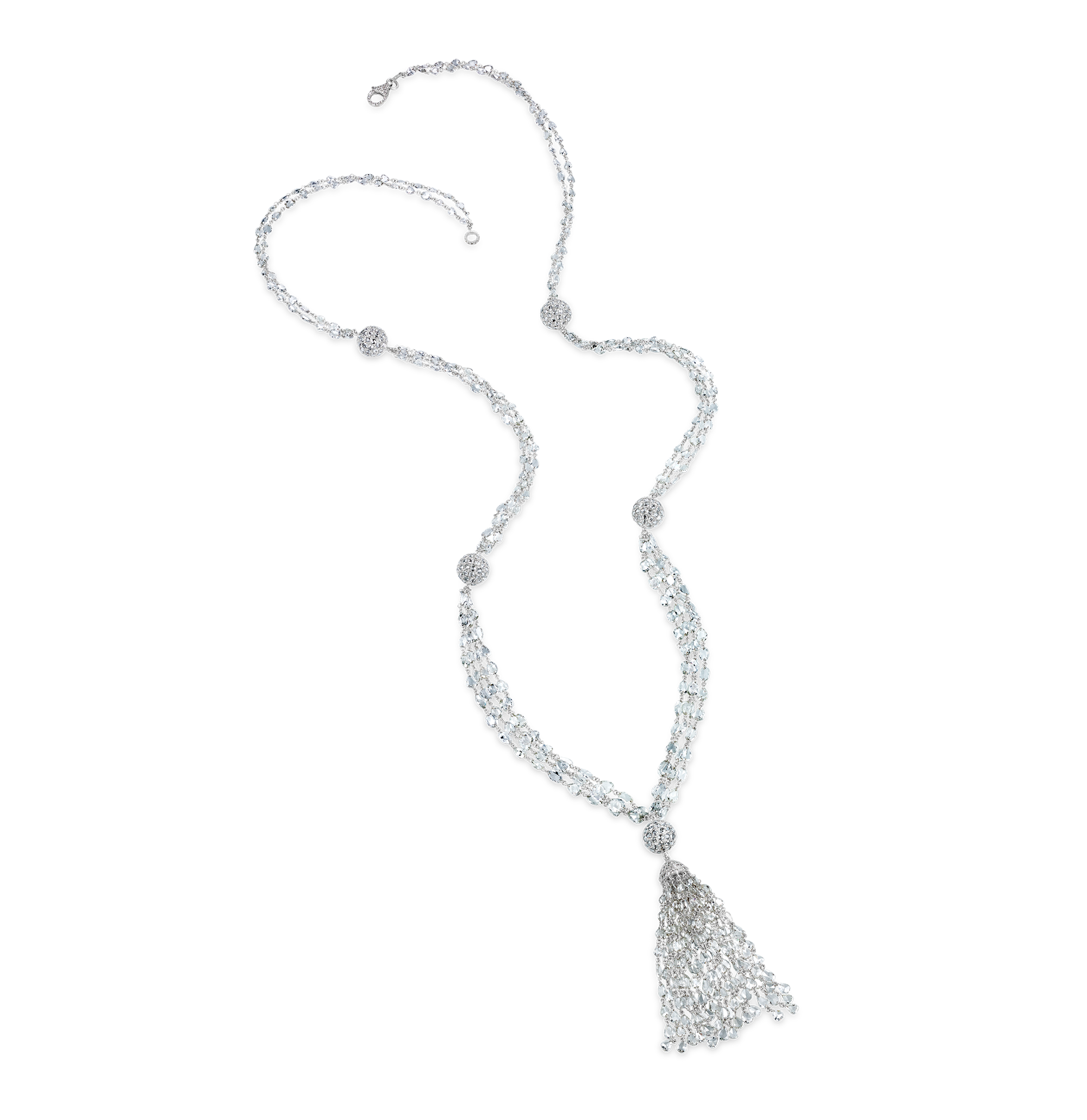 Diamond Tassel Necklace, 53.94 carats