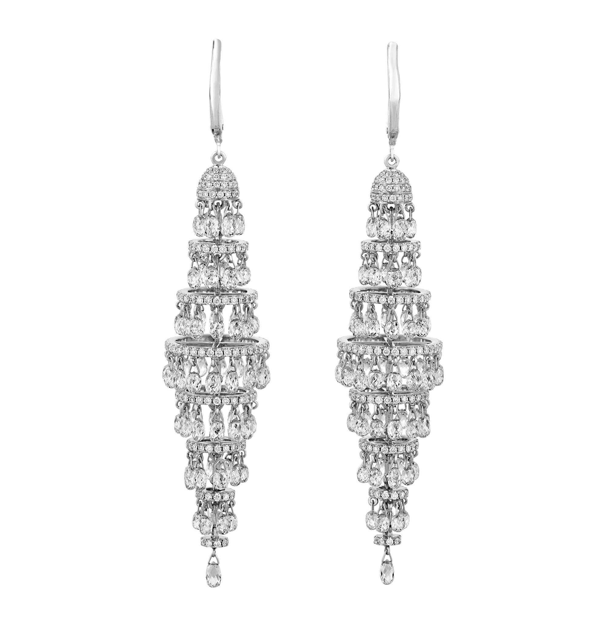 Diamond Chandelier Earrings, 19.83 carats