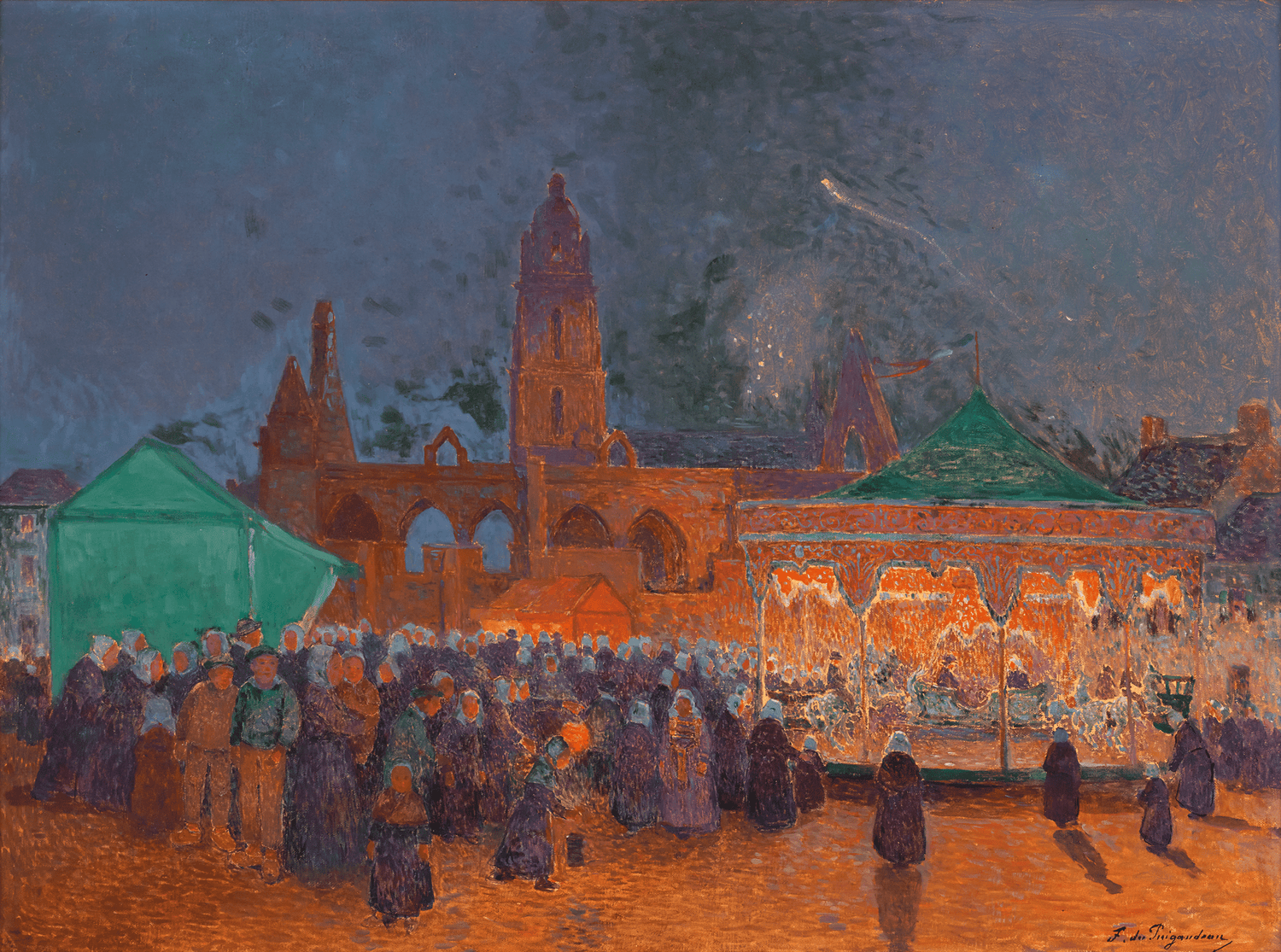 La fête foraine de nuit à Batz-sur-Mer by Ferdinand du Puigaudeau