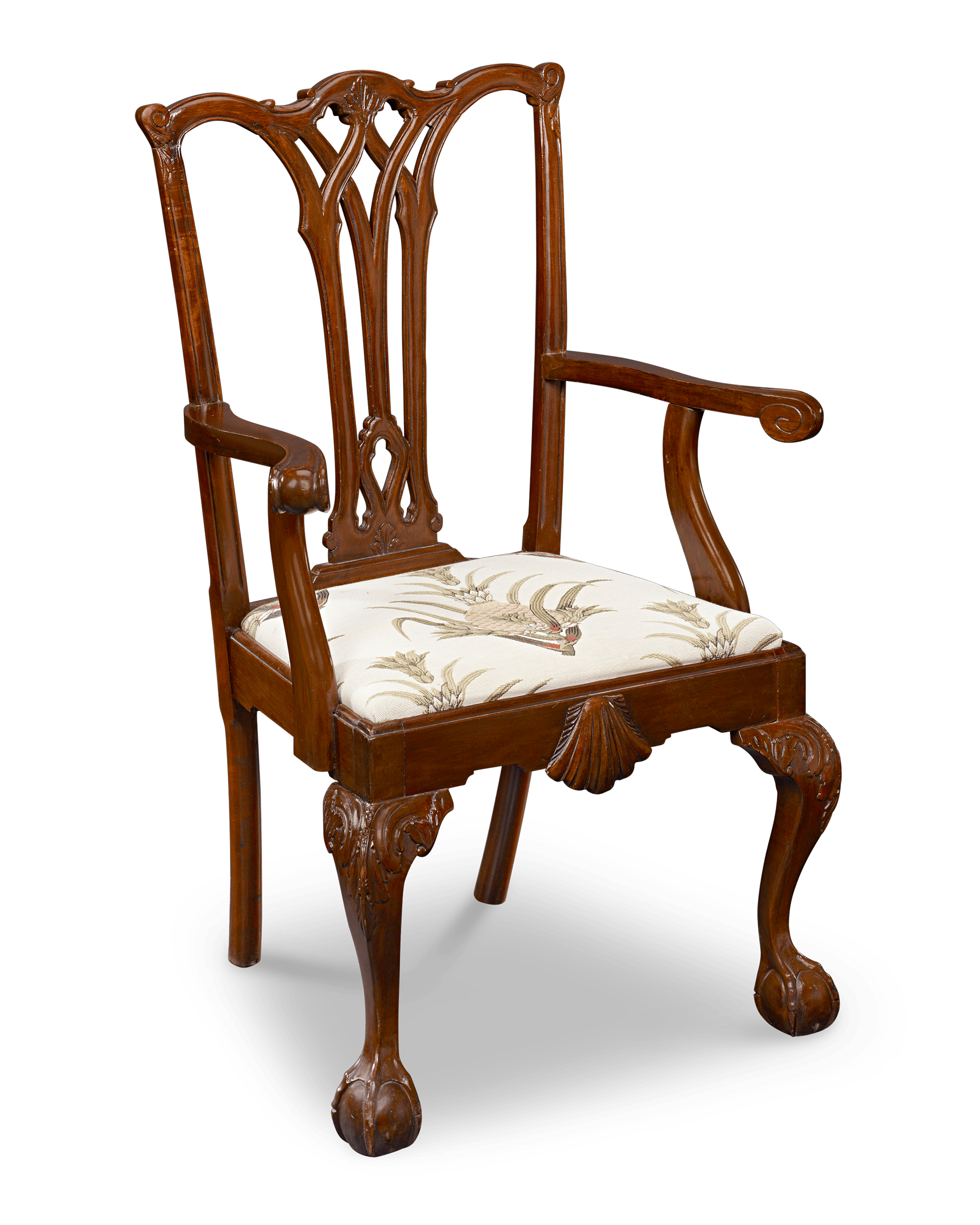 Chippendale Style Mahogany Armchair