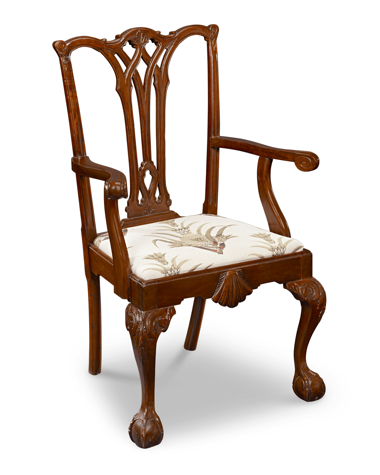 Chippendale Style Mahogany Armchair