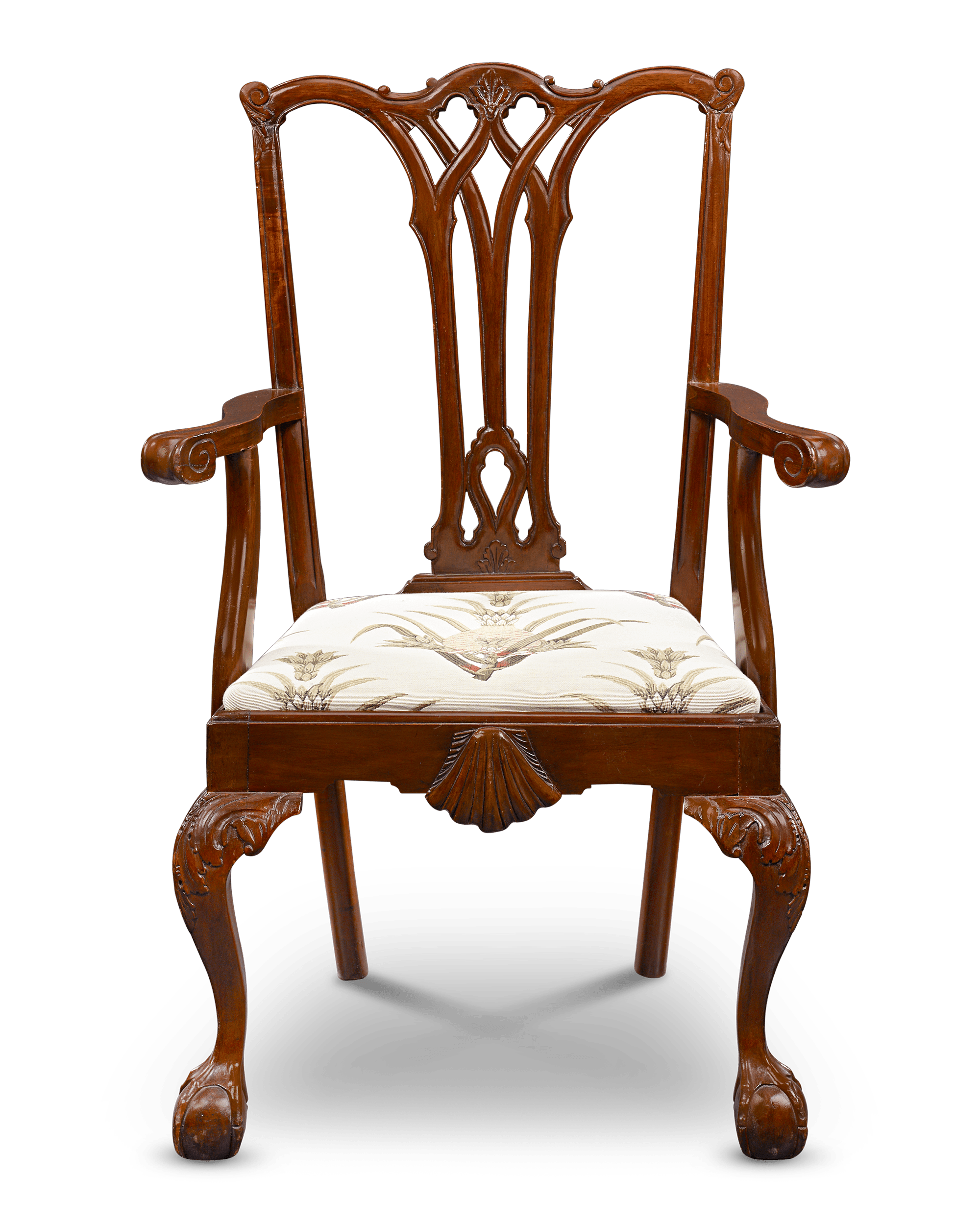 Chippendale Style Mahogany Armchair