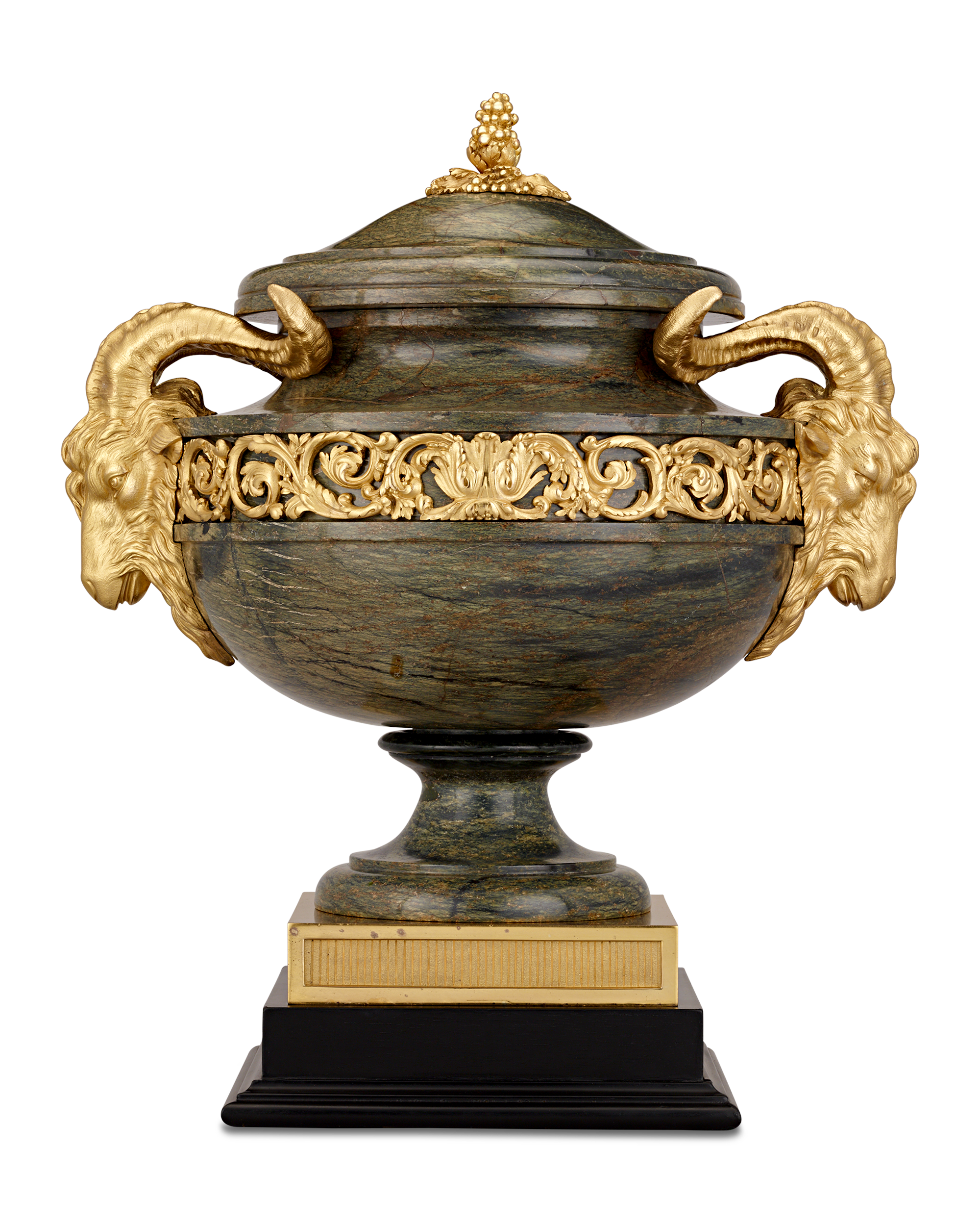 19th-Century Gilt Bronze & Egitto Serpentino Urn After Pierre Gouthière