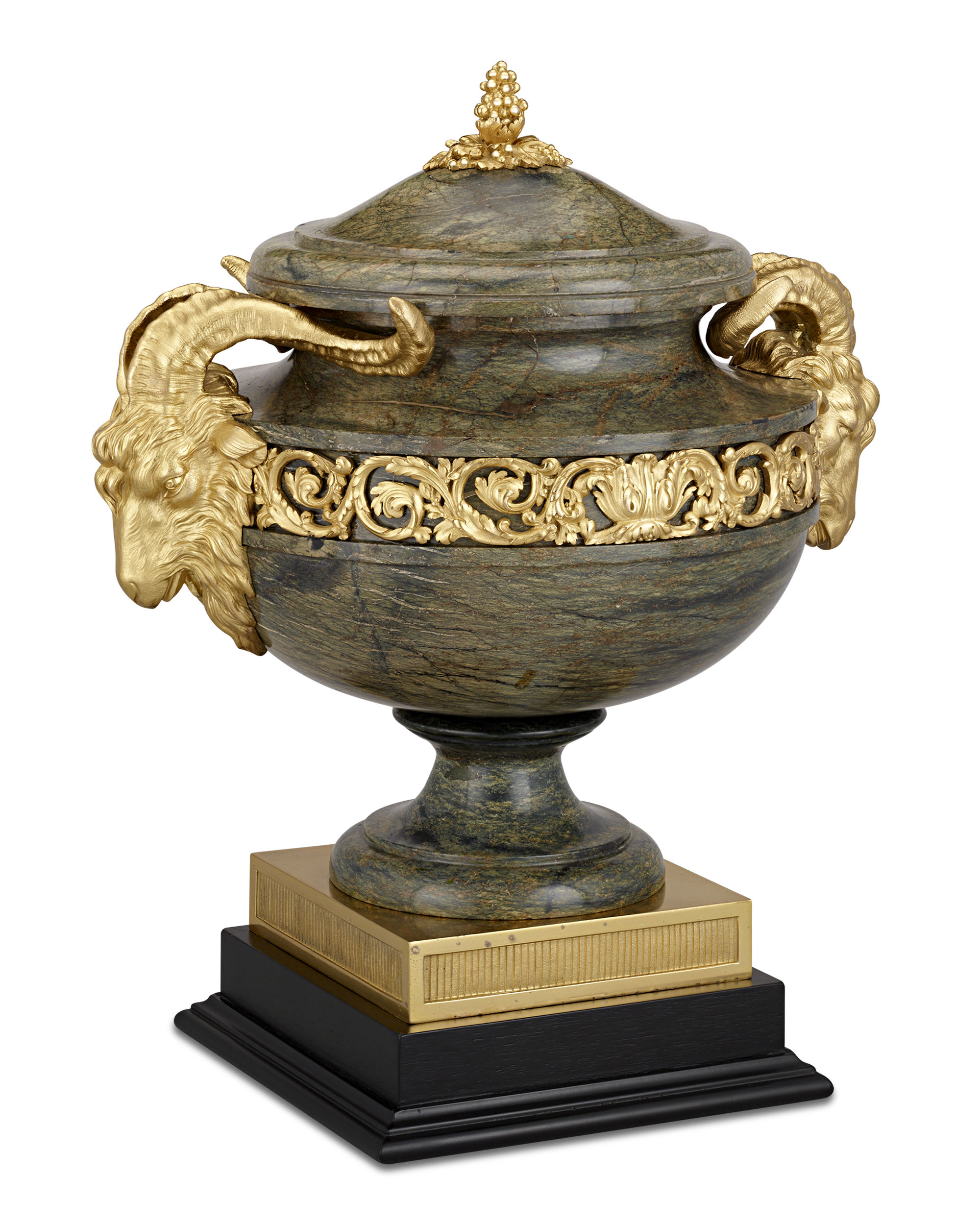 19th-Century Gilt Bronze & Egitto Serpentino Urn After Pierre Gouthière