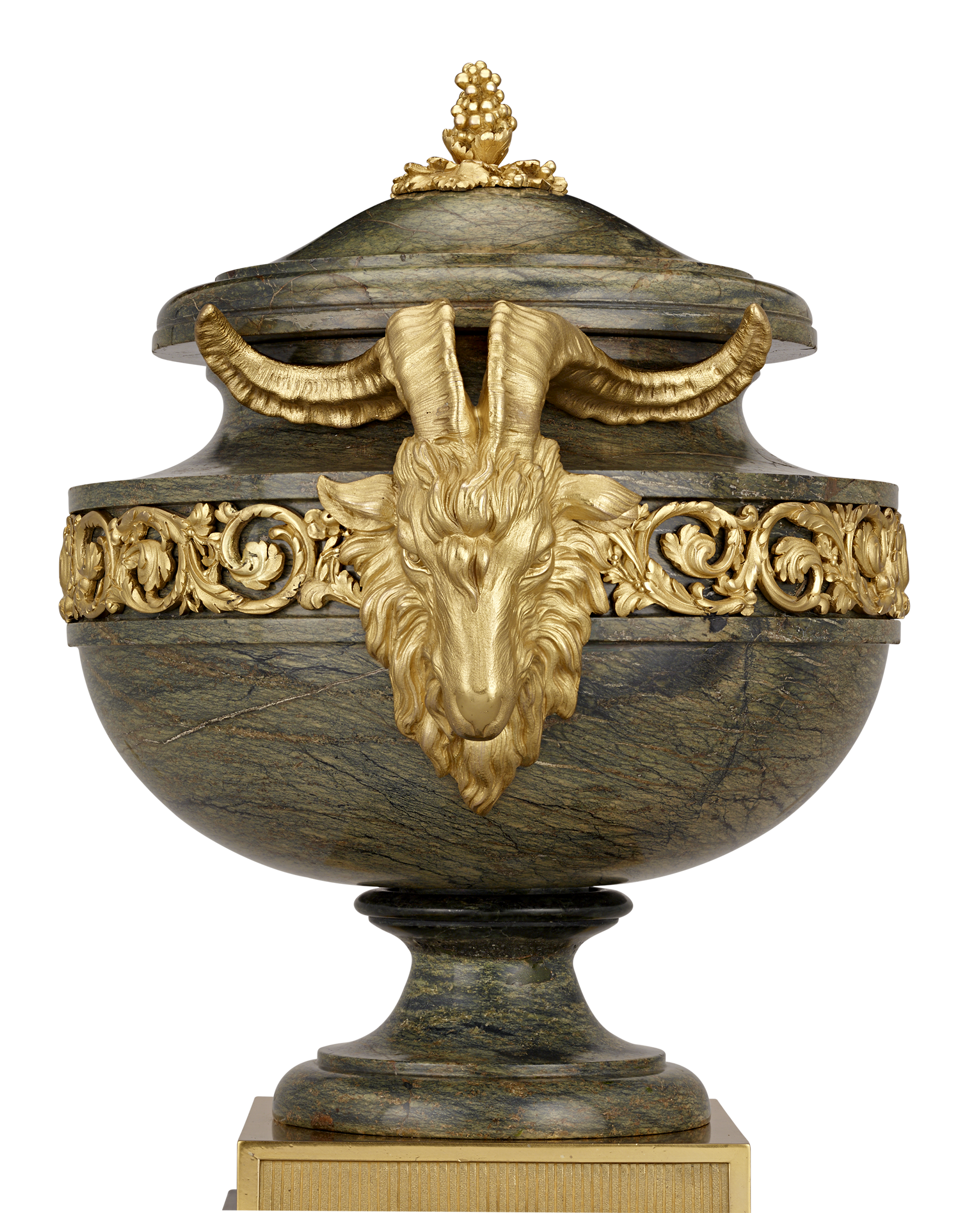 19th-Century Gilt Bronze & Egitto Serpentino Urn After Pierre Gouthière