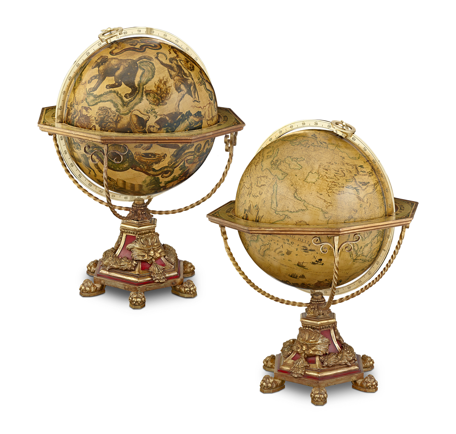 Pair of 32" Terrestrial and Celestial Globes