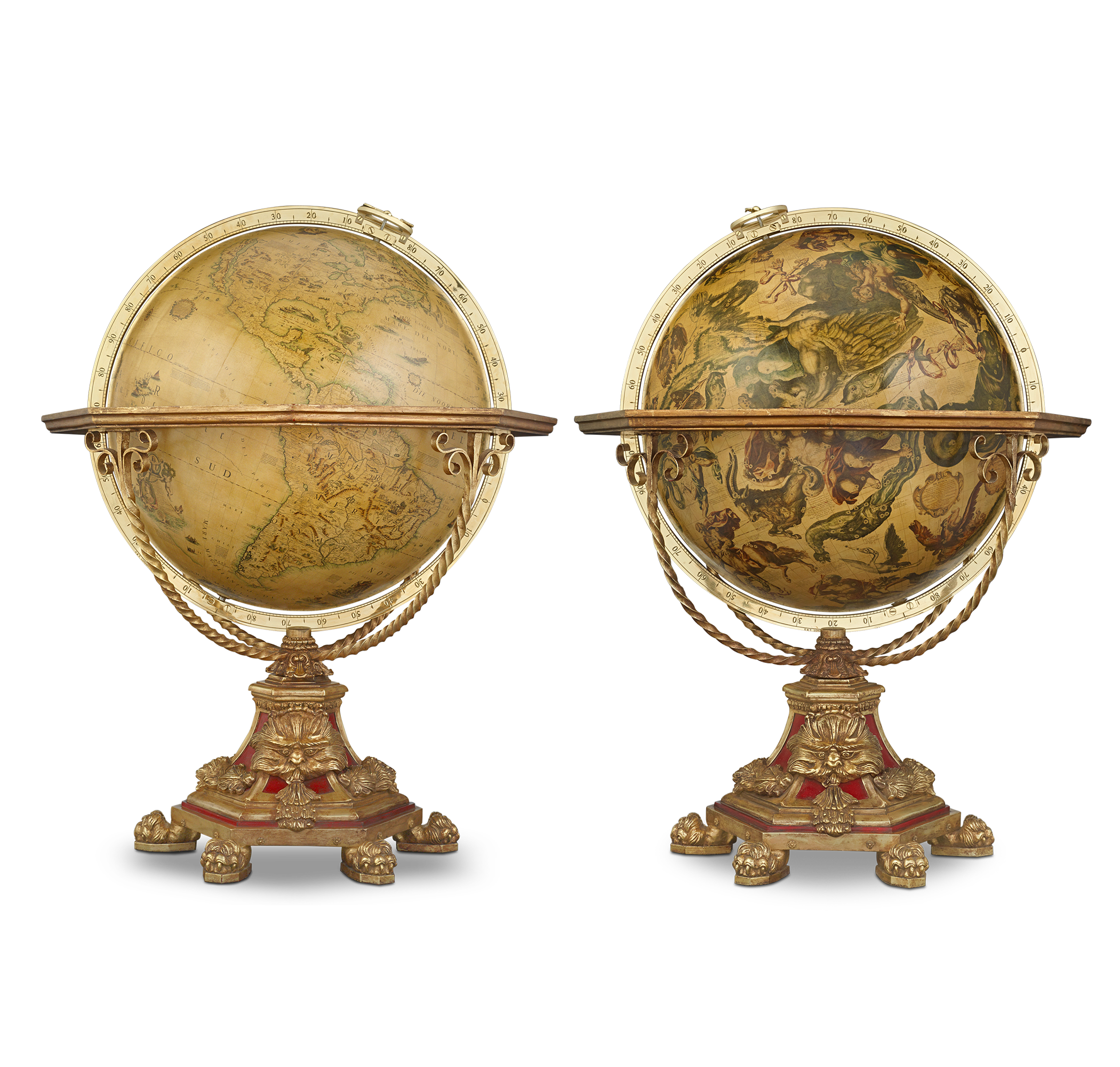 Pair of 32" Terrestrial and Celestial Globes