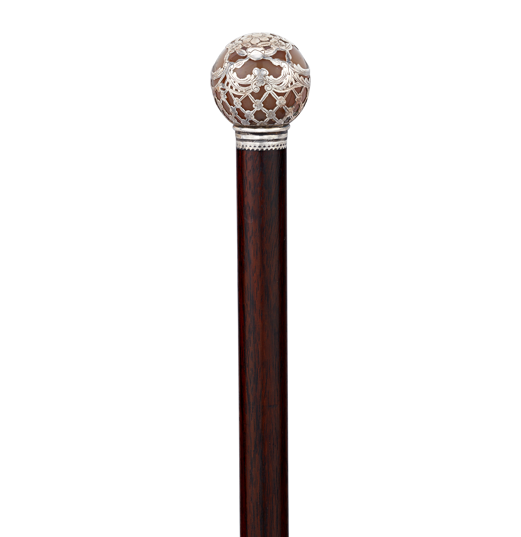 Silver Mounted Agate Dress Cane