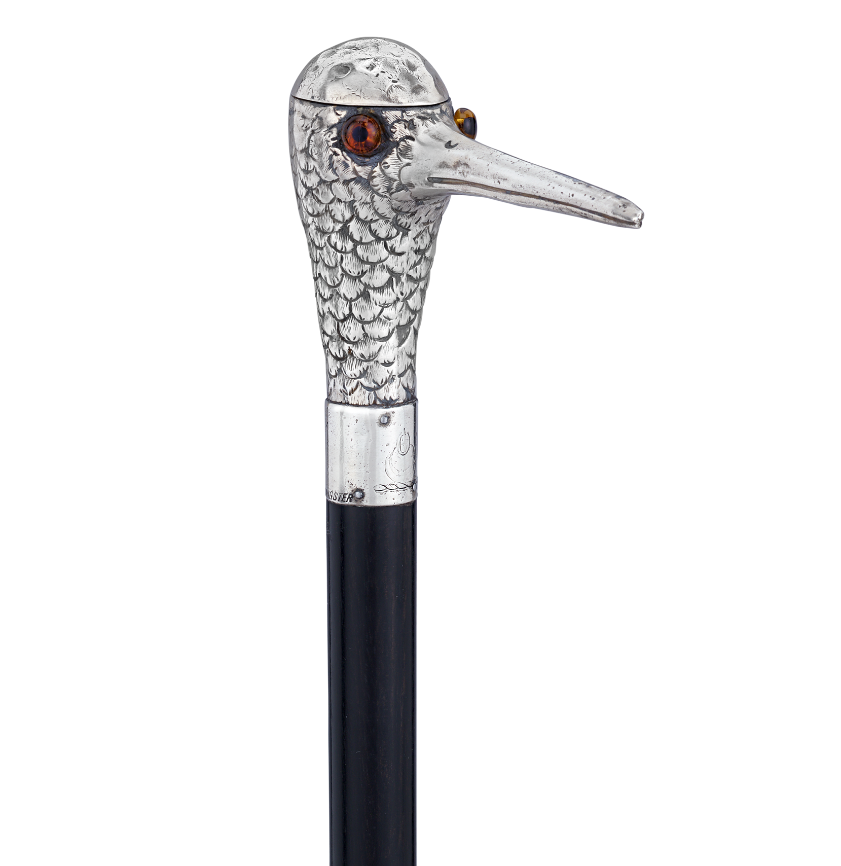 Silver Bird Cigarette Holder Cane