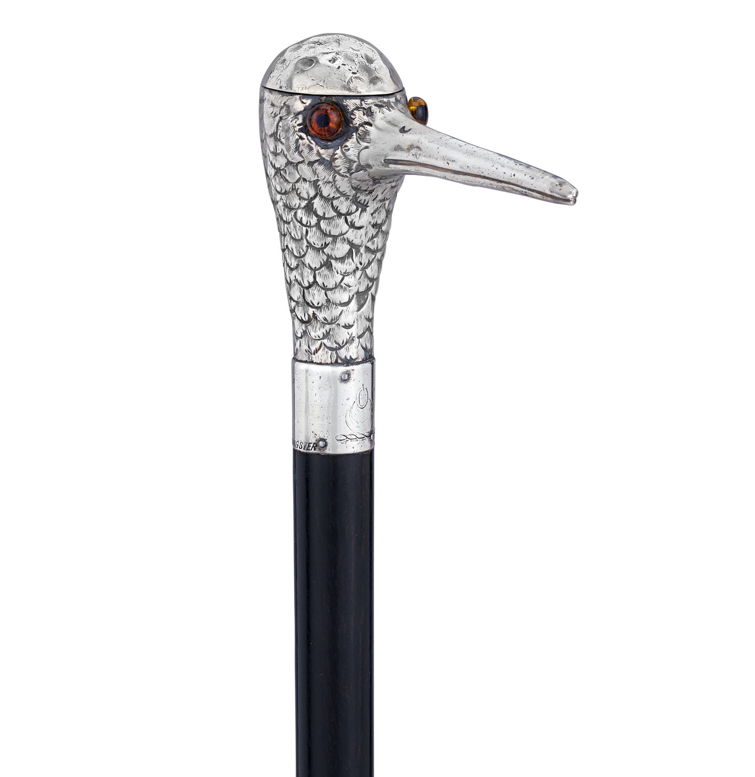 Silver Bird Cigarette Holder Cane