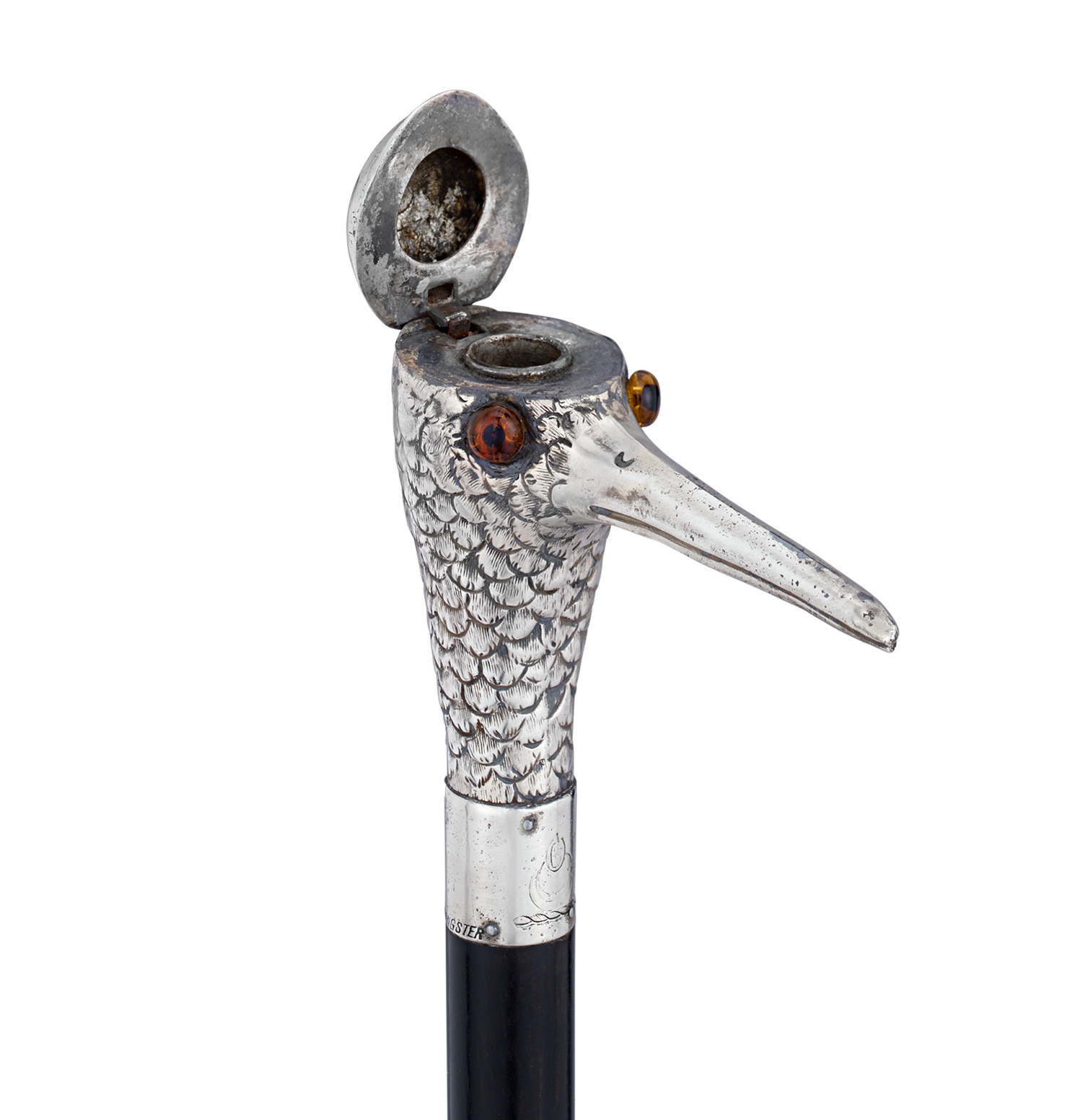 Silver Bird Cigarette Holder Cane