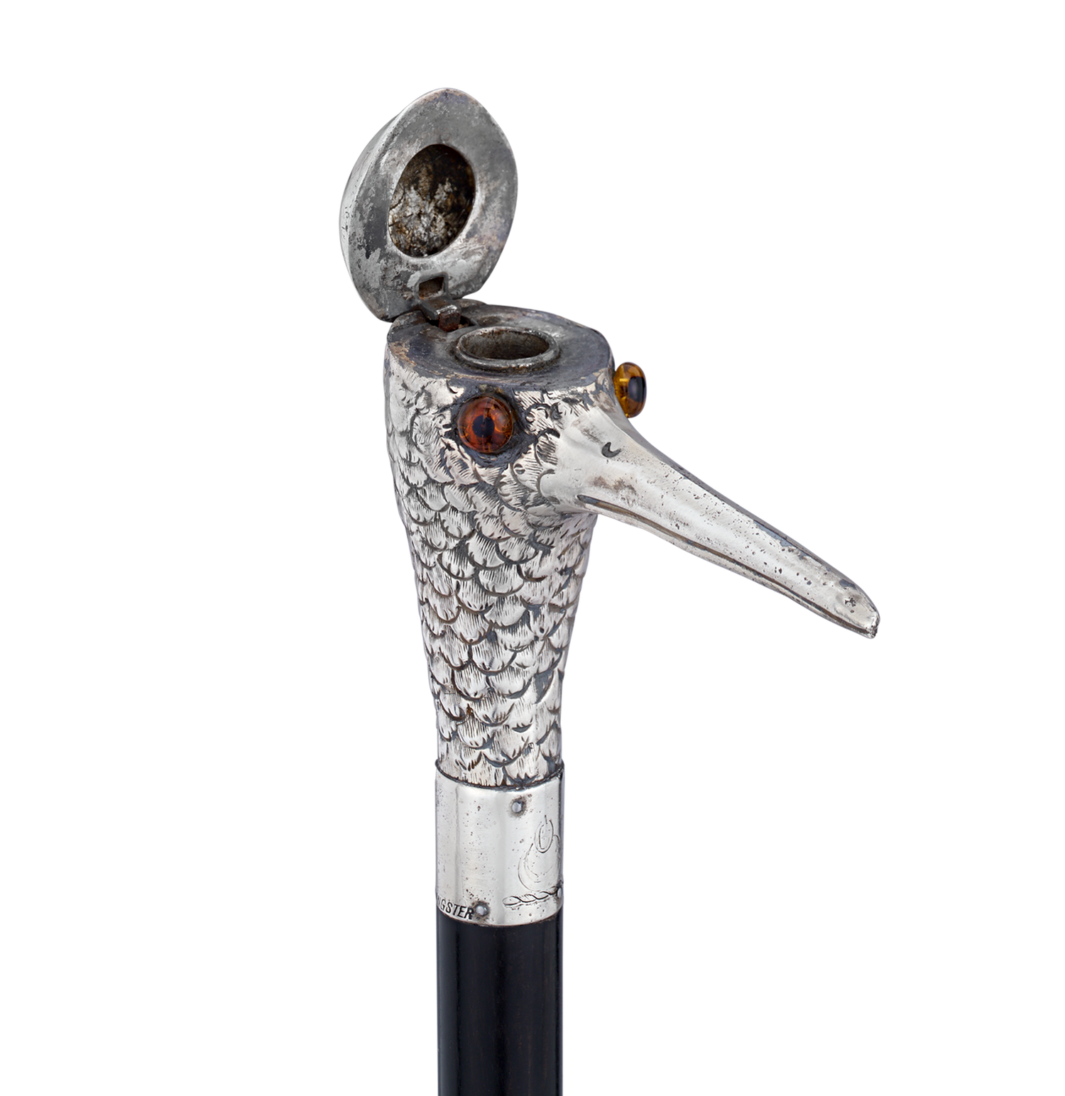 Silver Bird Cigarette Holder Cane