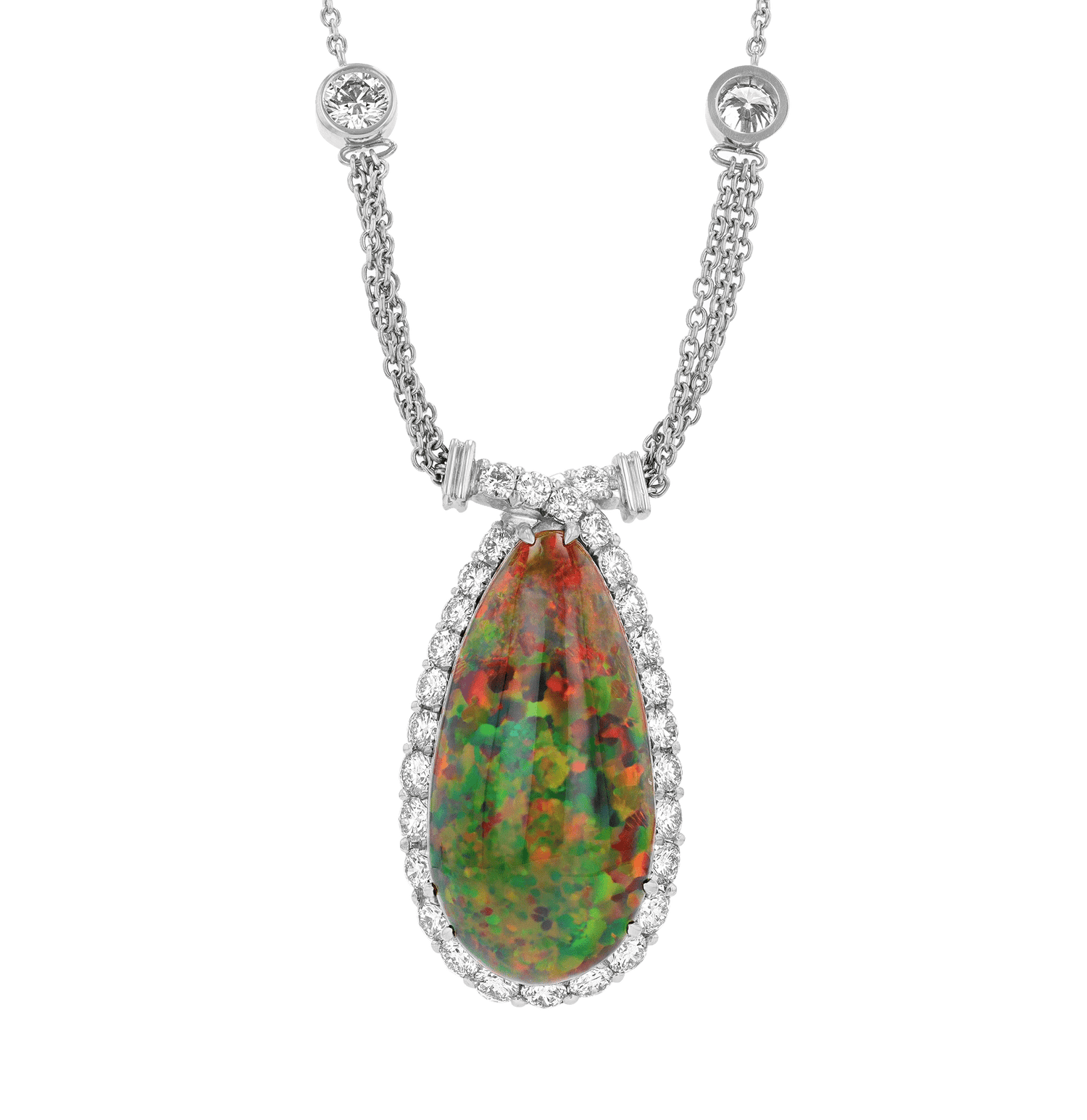 Ethiopian Cabochon Opal Necklace, 20.87 Carats