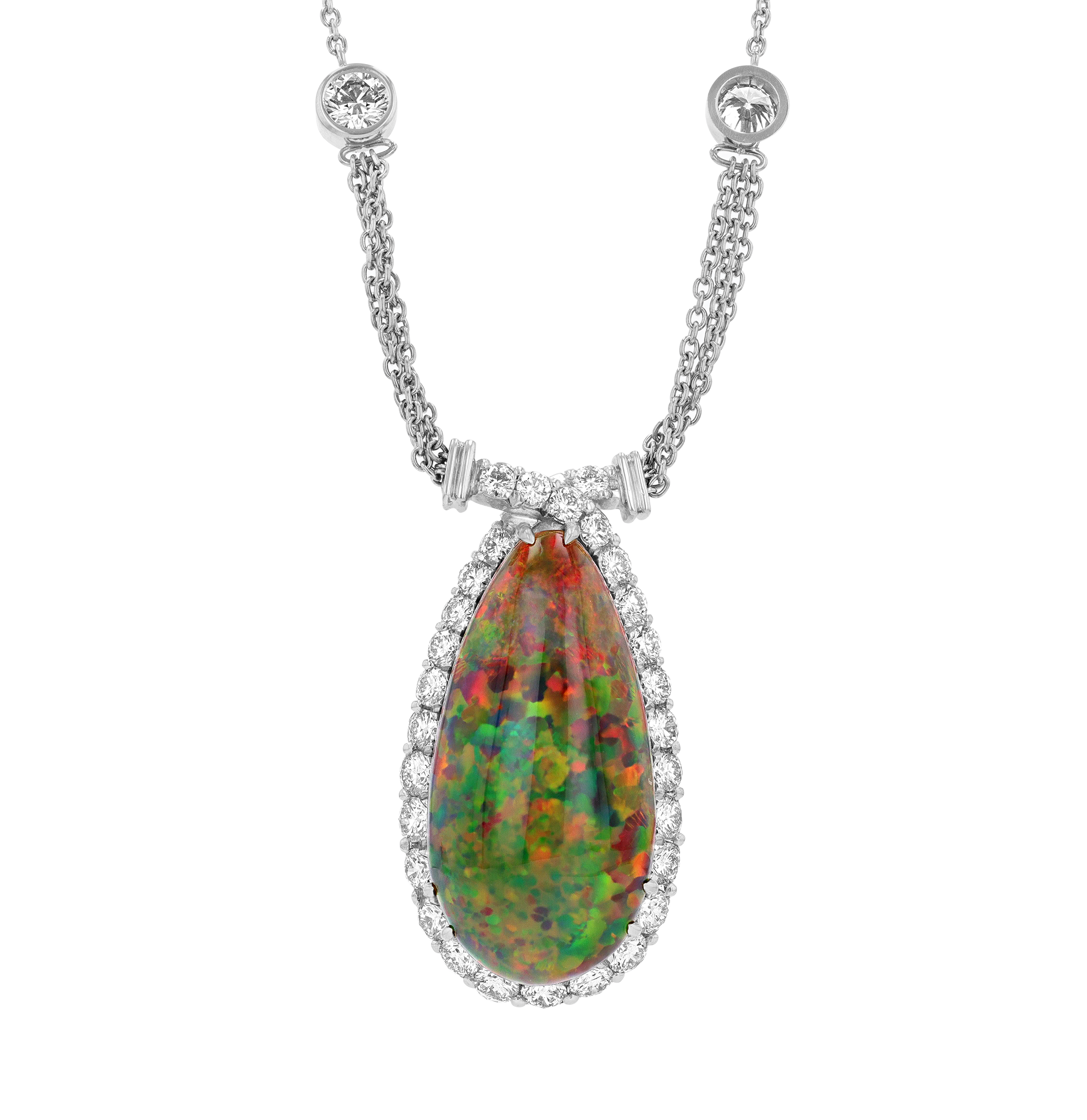 Ethiopian Cabochon Opal Necklace, 20.87 Carats