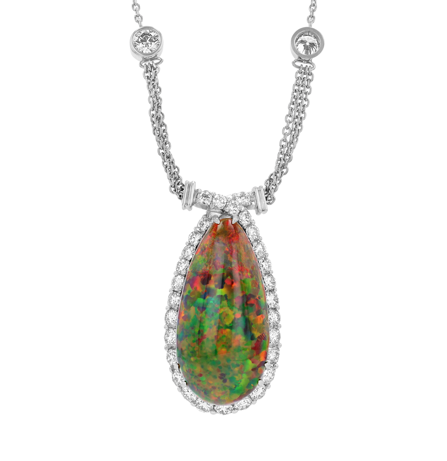 Ethiopian Cabochon Opal Necklace, 20.87 Carats