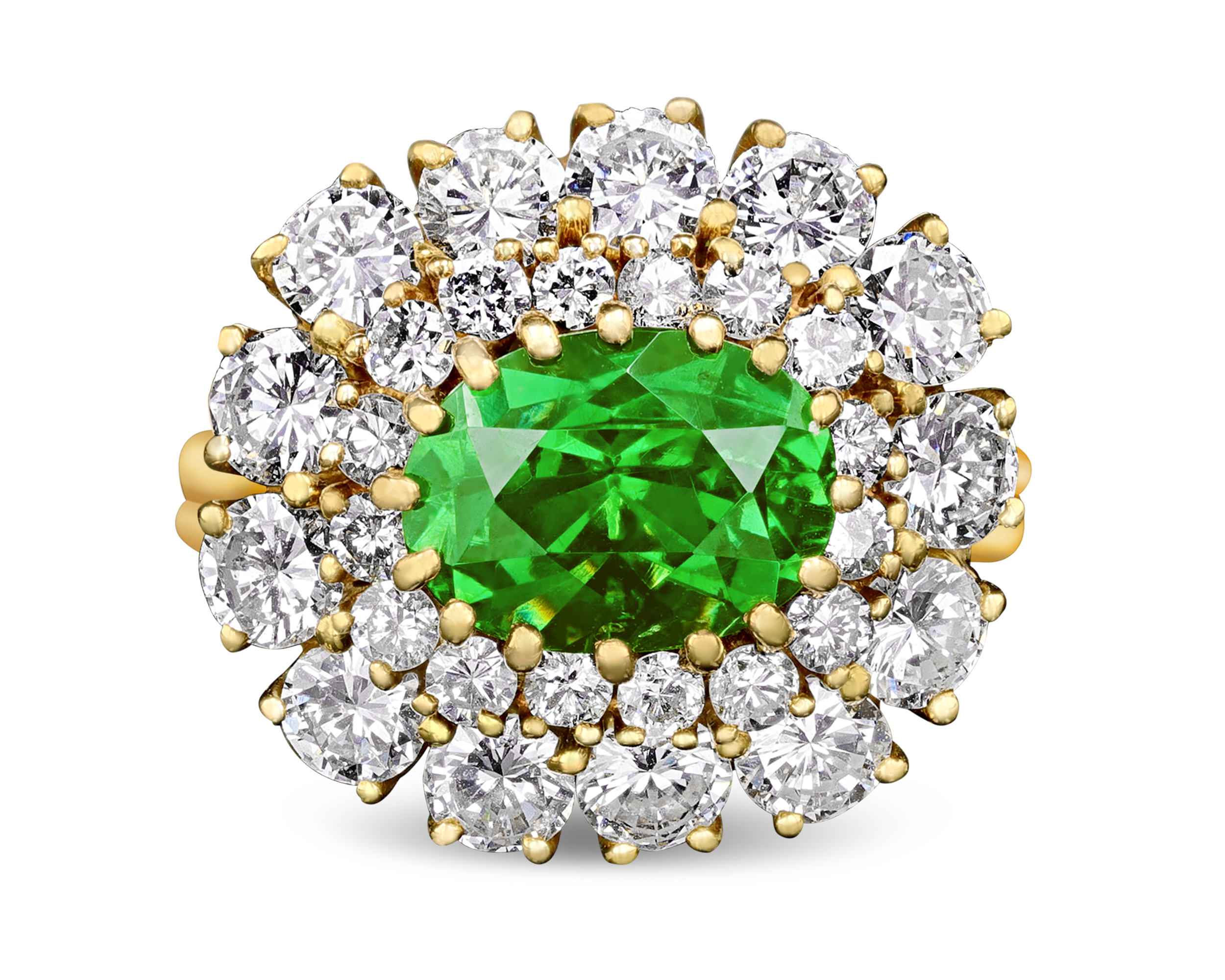 Julius Cohen Demantoid Garnet Ring, 4.02 Carats