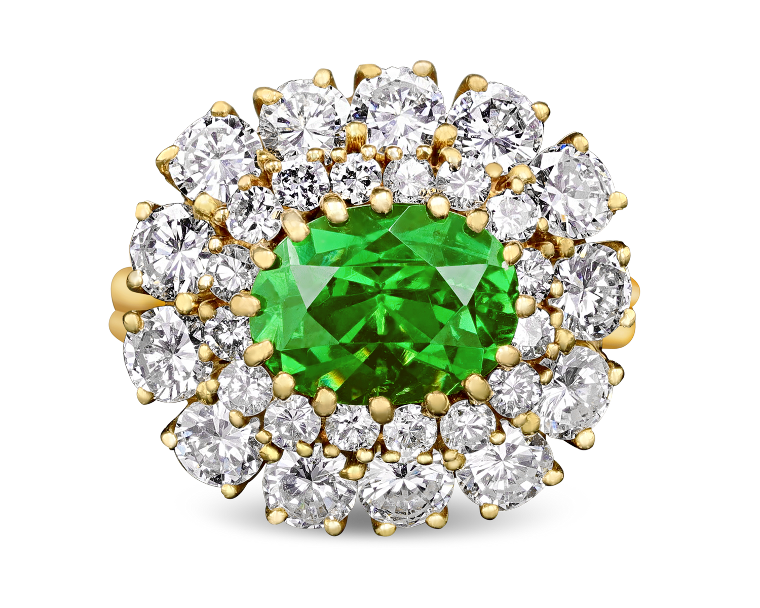 Julius Cohen Demantoid Garnet Ring, 4.02 Carats