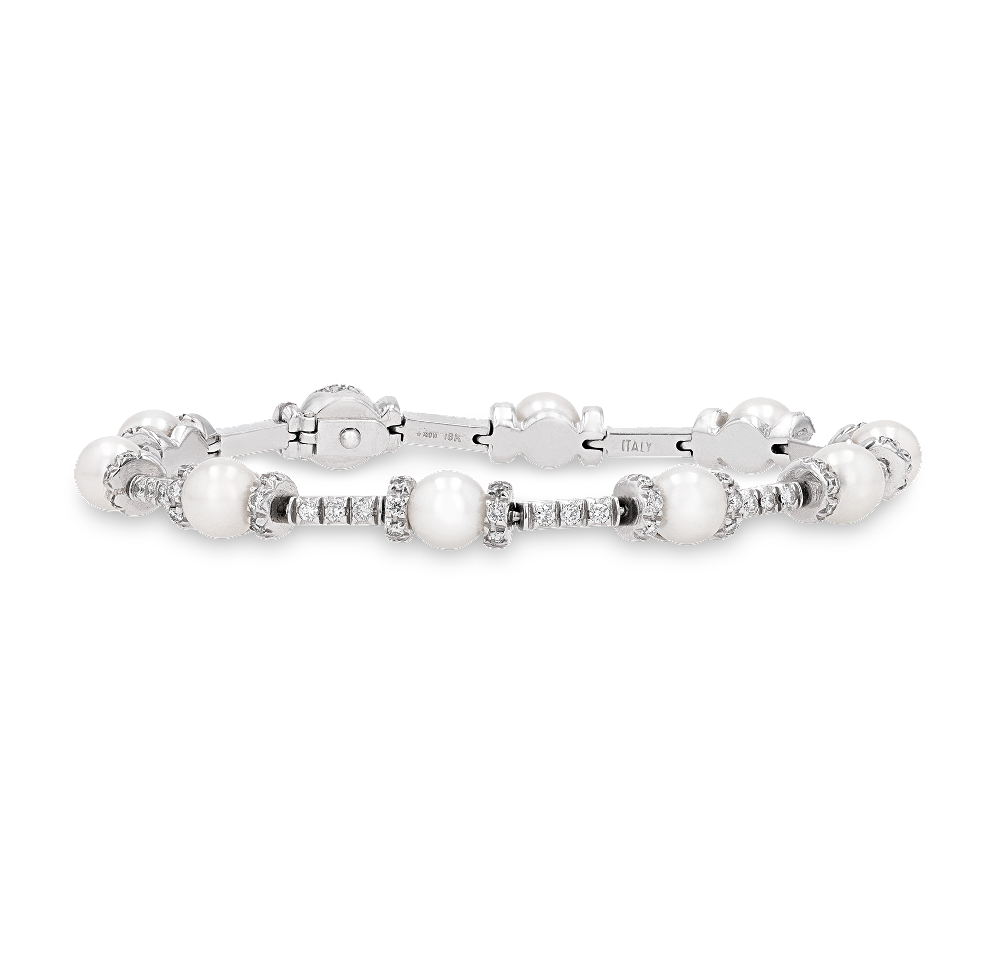 Diamond and Pearl Station Bracelet