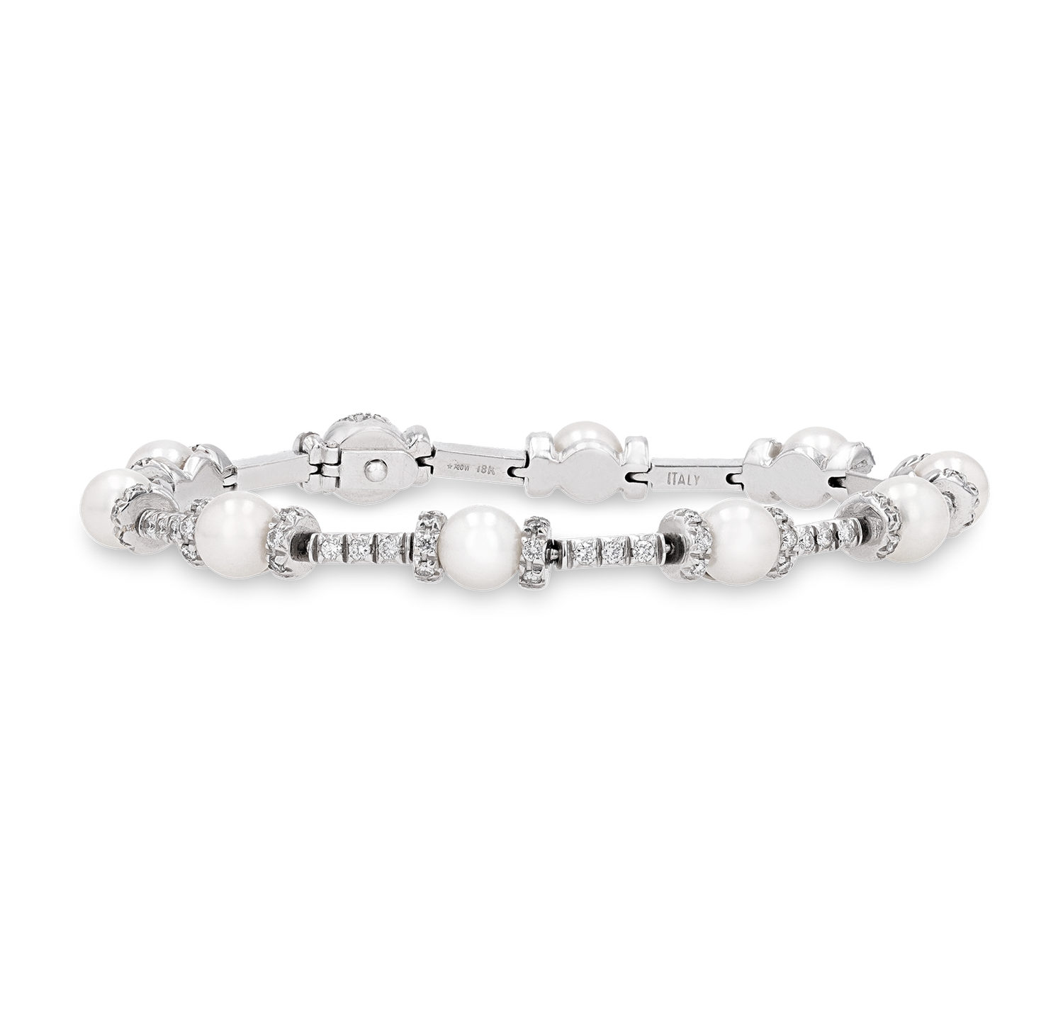 Diamond and Pearl Station Bracelet