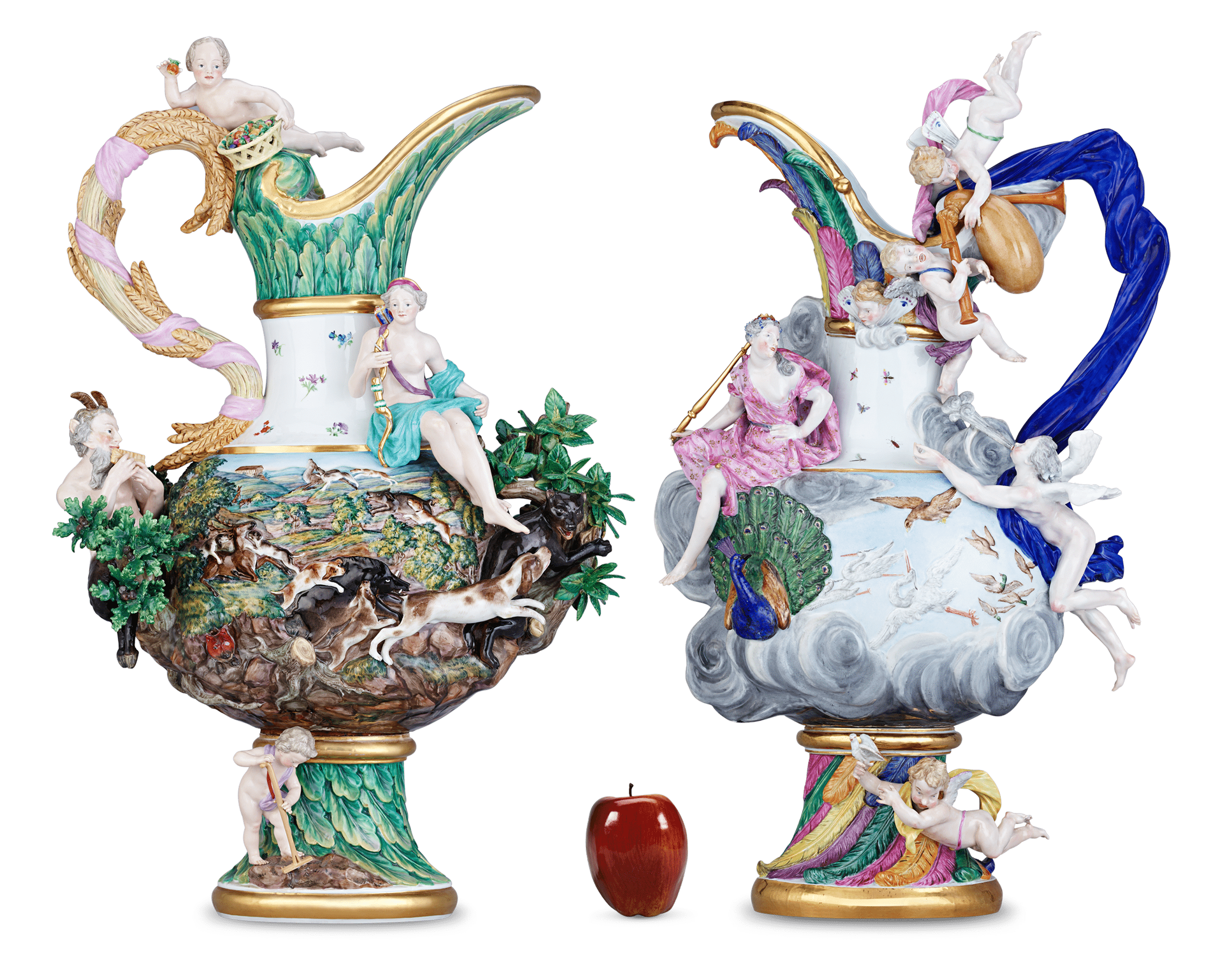 Meissen Four Elements Porcelain Ewers