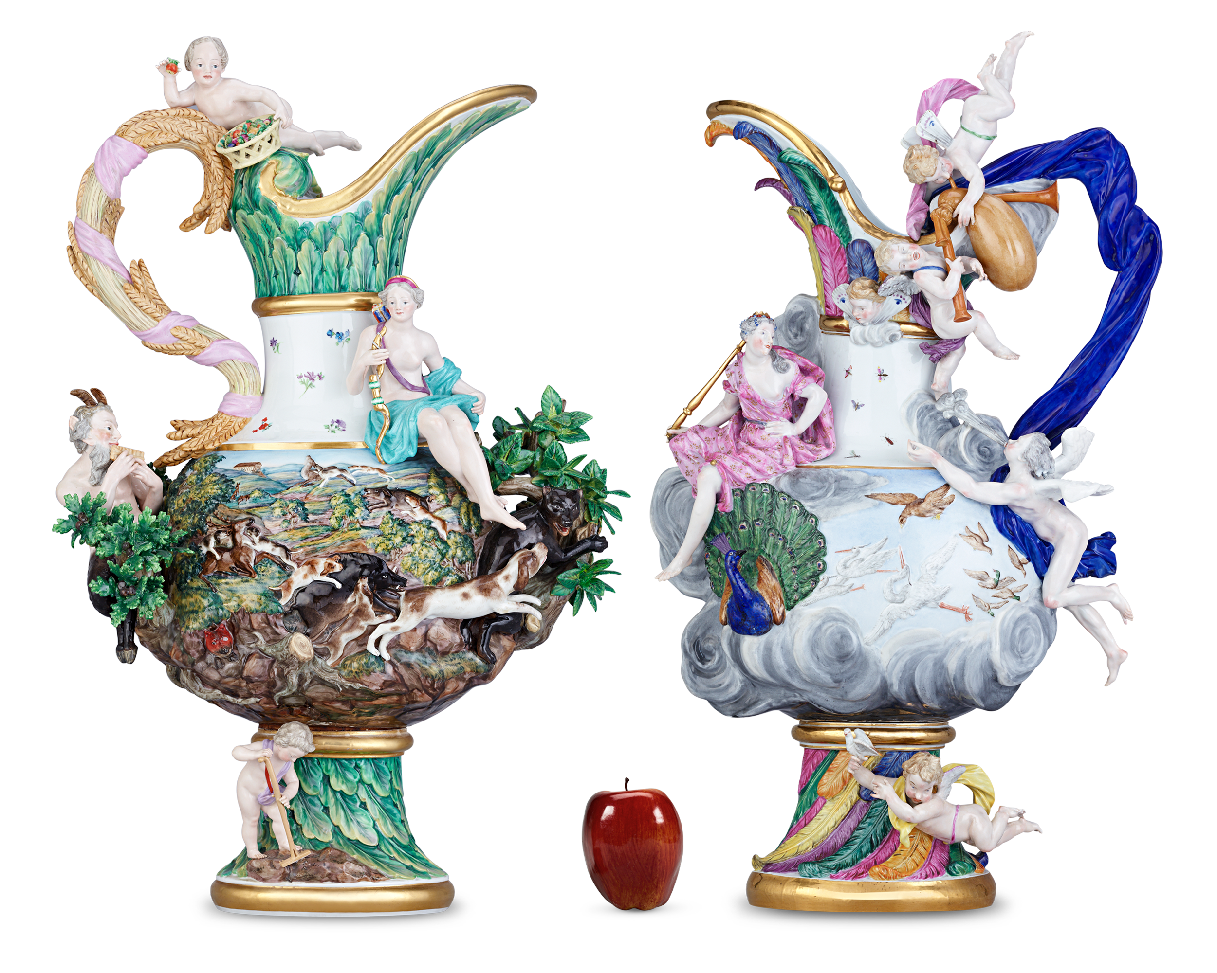 Meissen Four Elements Porcelain Ewers