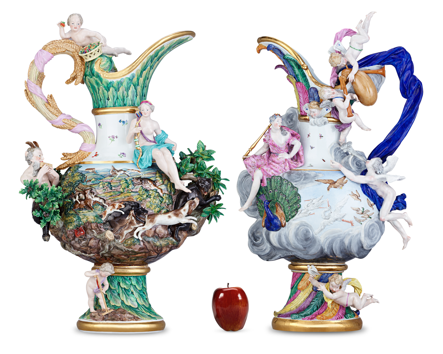 Meissen Four Elements Porcelain Ewers