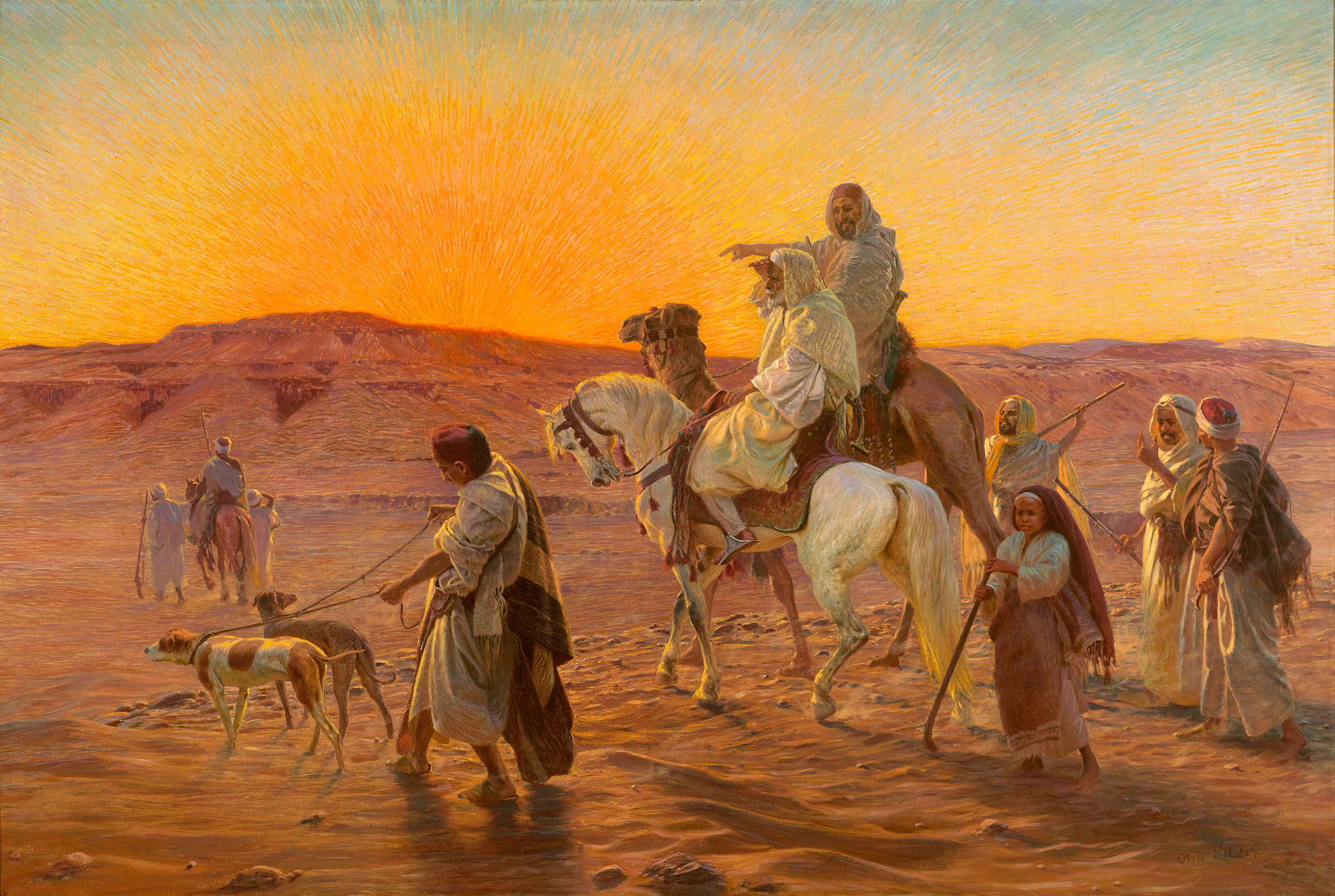 Sunrise in the Desert by Otto Pilny