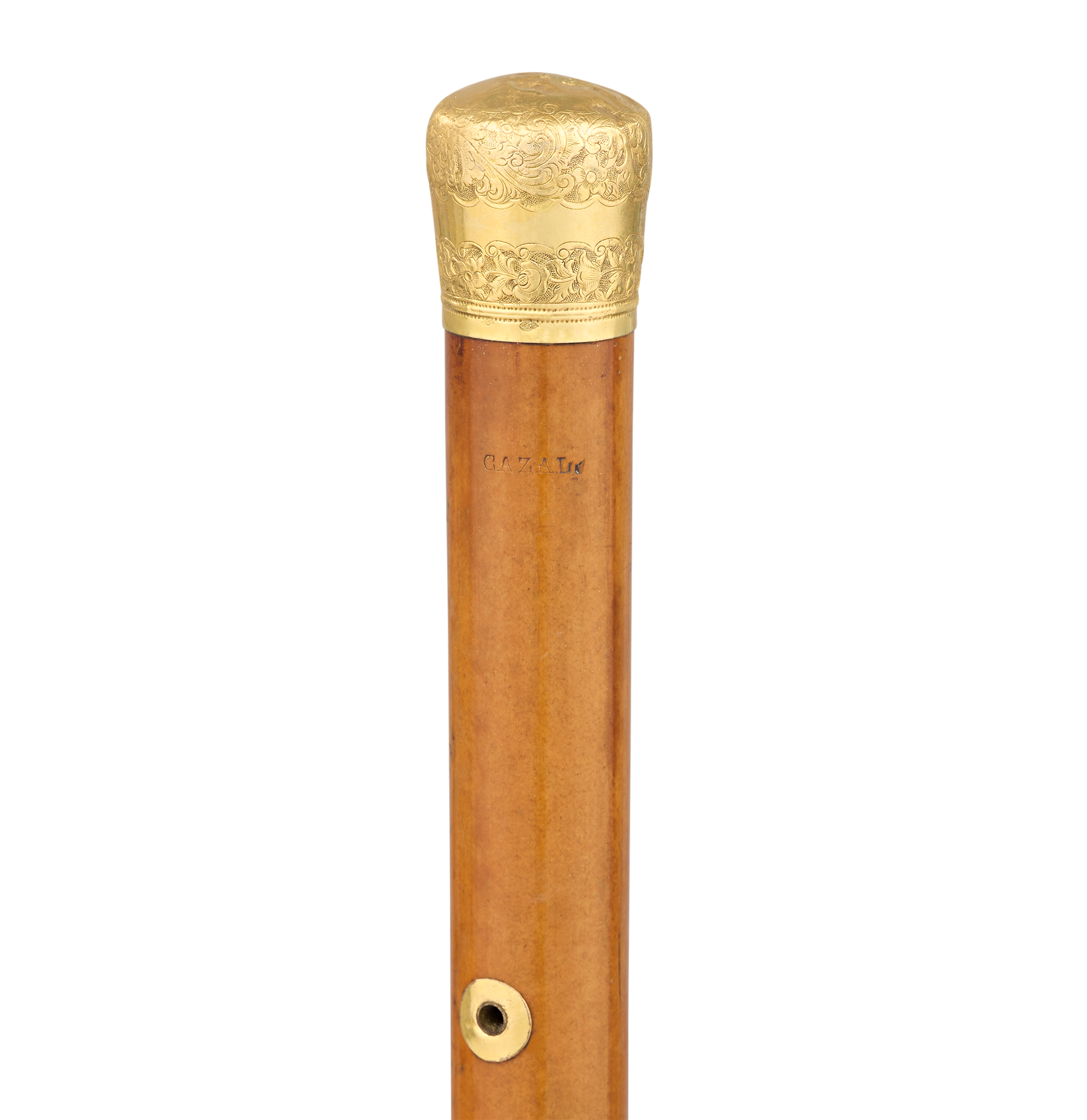 Gilt Knob Wooden Cane